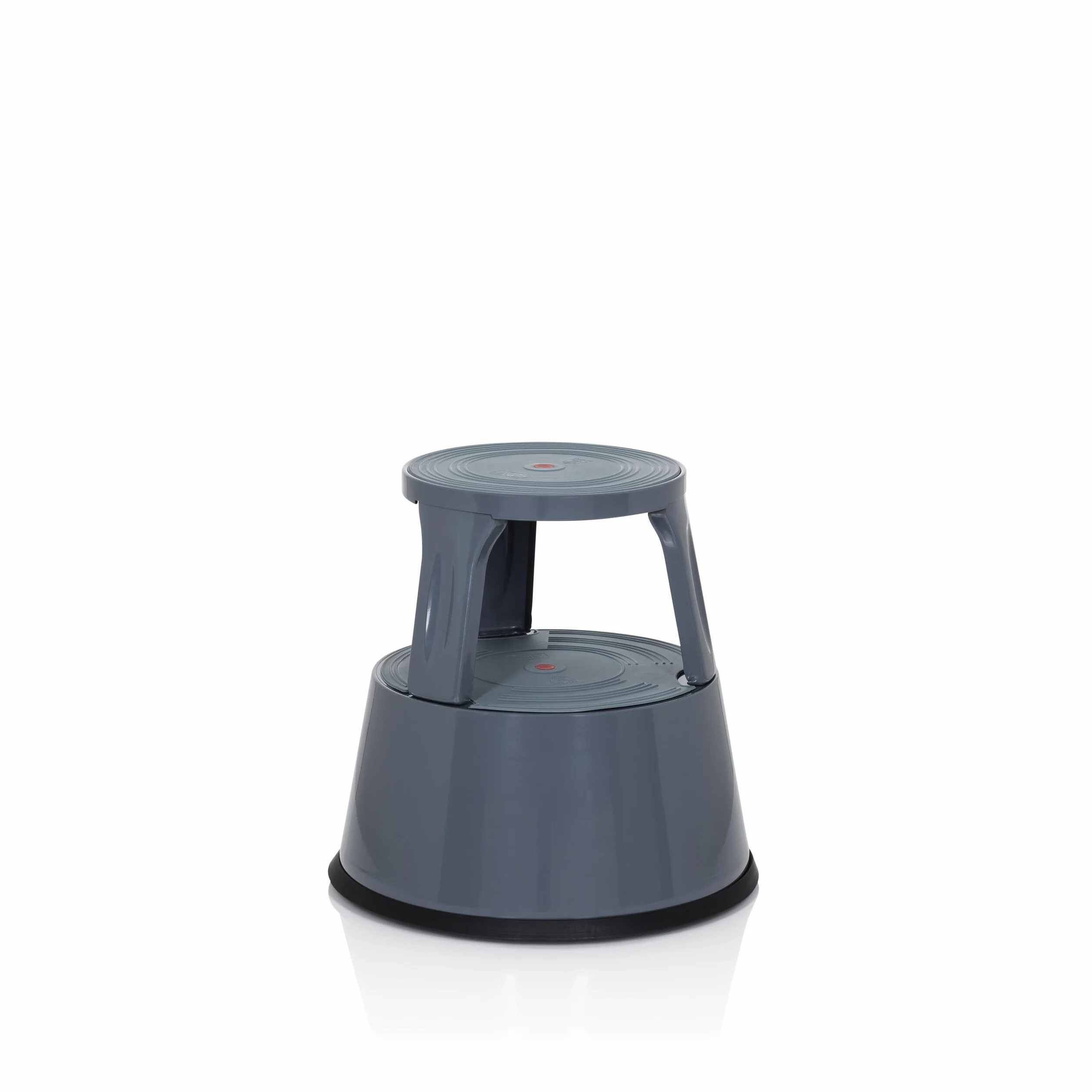 hjh OFFICE Taboret TIO-M II metalowy stopka słonia z atestem TÜV, wysokość 42 cm, obciążenie do 150 kg, z kółkami 830007 szary