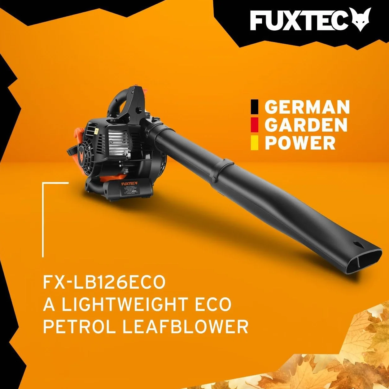 Spalinowa dmuchawa do lisci FUXTEC FX-LB126ECO - moc 1 KM / 0,7 kW - usuwa liscie z predkoscia powietrza 60 m/s - tylko 4,5 kg