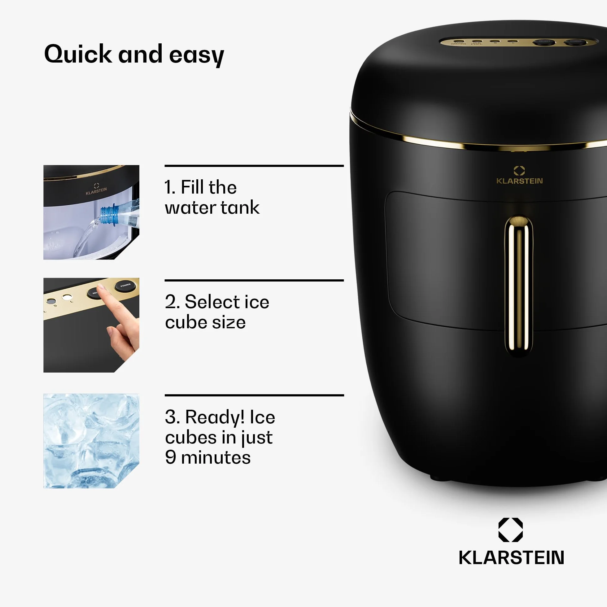 Klarstein Maszyna do lodów 2,3 l Ice Maker 15 kg samoczyszcząca