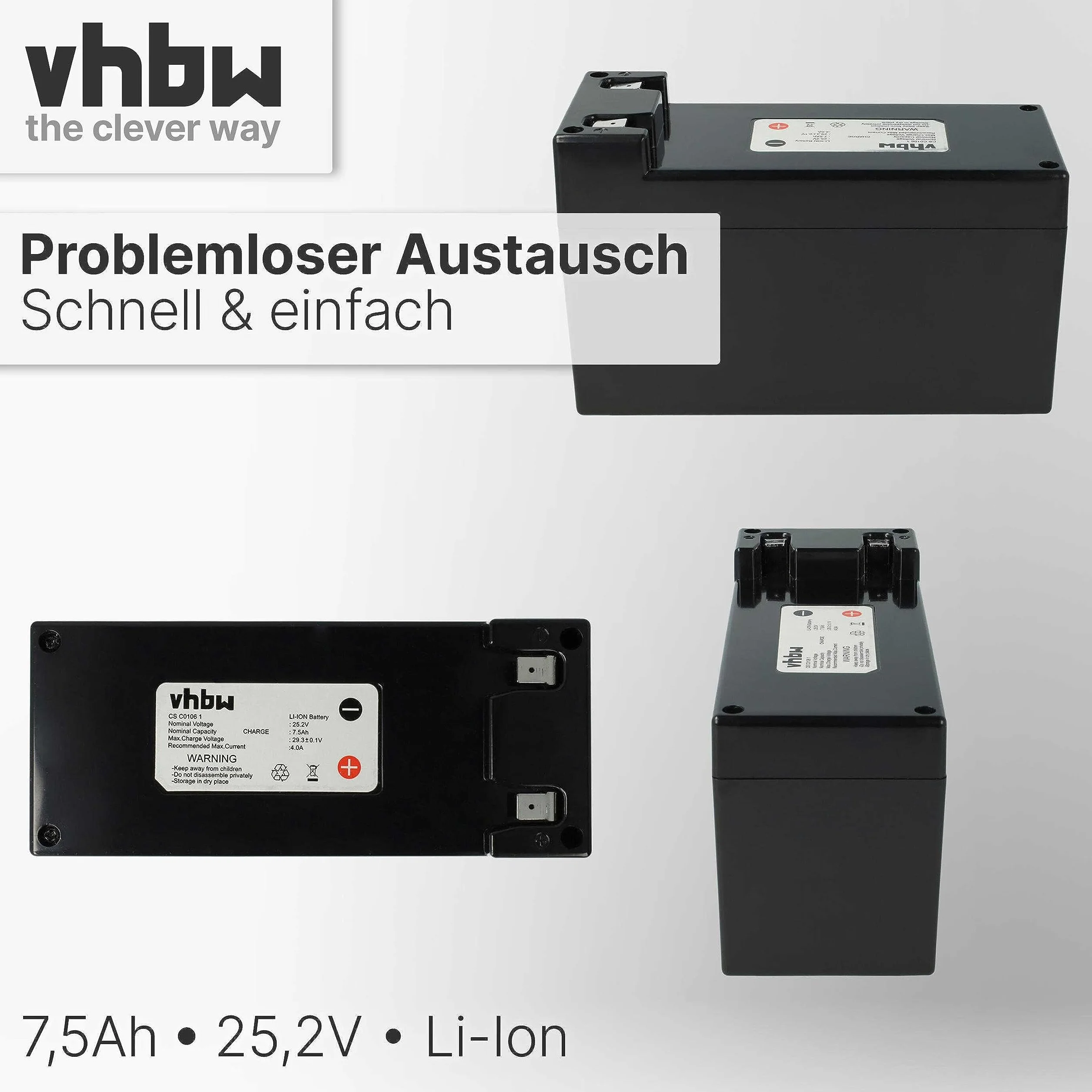 vhbw 1 x akumulator kompatybilny z Ambrogio L30, L50, L60, L75, L85, L100, L200, L300, L400 - zamiennik do CS-C0106-1