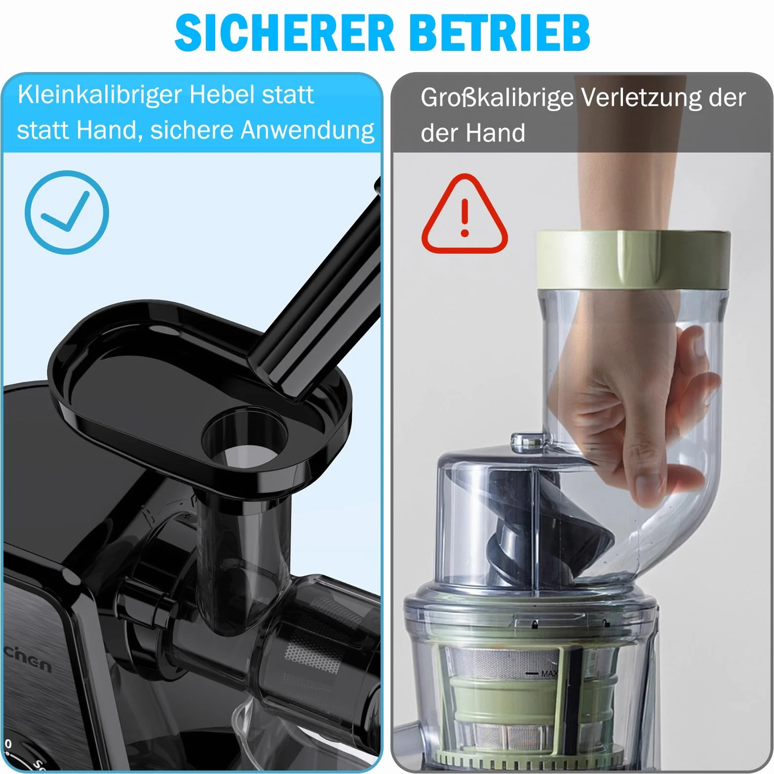 Muchen Slow Juicer sokowirówka do owoców i warzyw, cichy silnik, łatwe czyszczenie z funkcją żucia wstecznego, 150 W, ze stali nierdzewnej, kolor czarny, srebrny, w zestawie książka z przepisami