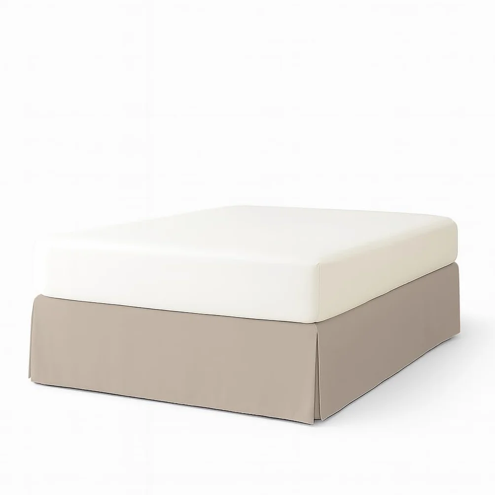EasyCosy - Spódnica z falbankami, Pokrowiec Canape do spódnicy na łóżko ATENEA 150 cm - Kolor Beige (150x190/200cm)