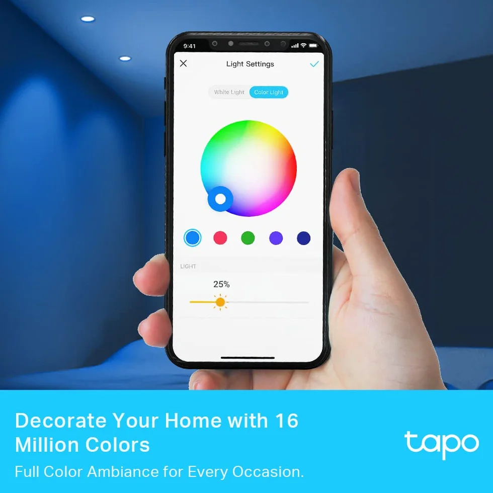 TP-Link Tapo L630 (4-pack) | Zestaw 4 inteligentnych żarówek Wi-Fi GU10 RGB | Ściemnialne | Sterowanie przez aplikację Tapo | Kompatybilne z Alexa i Google Home