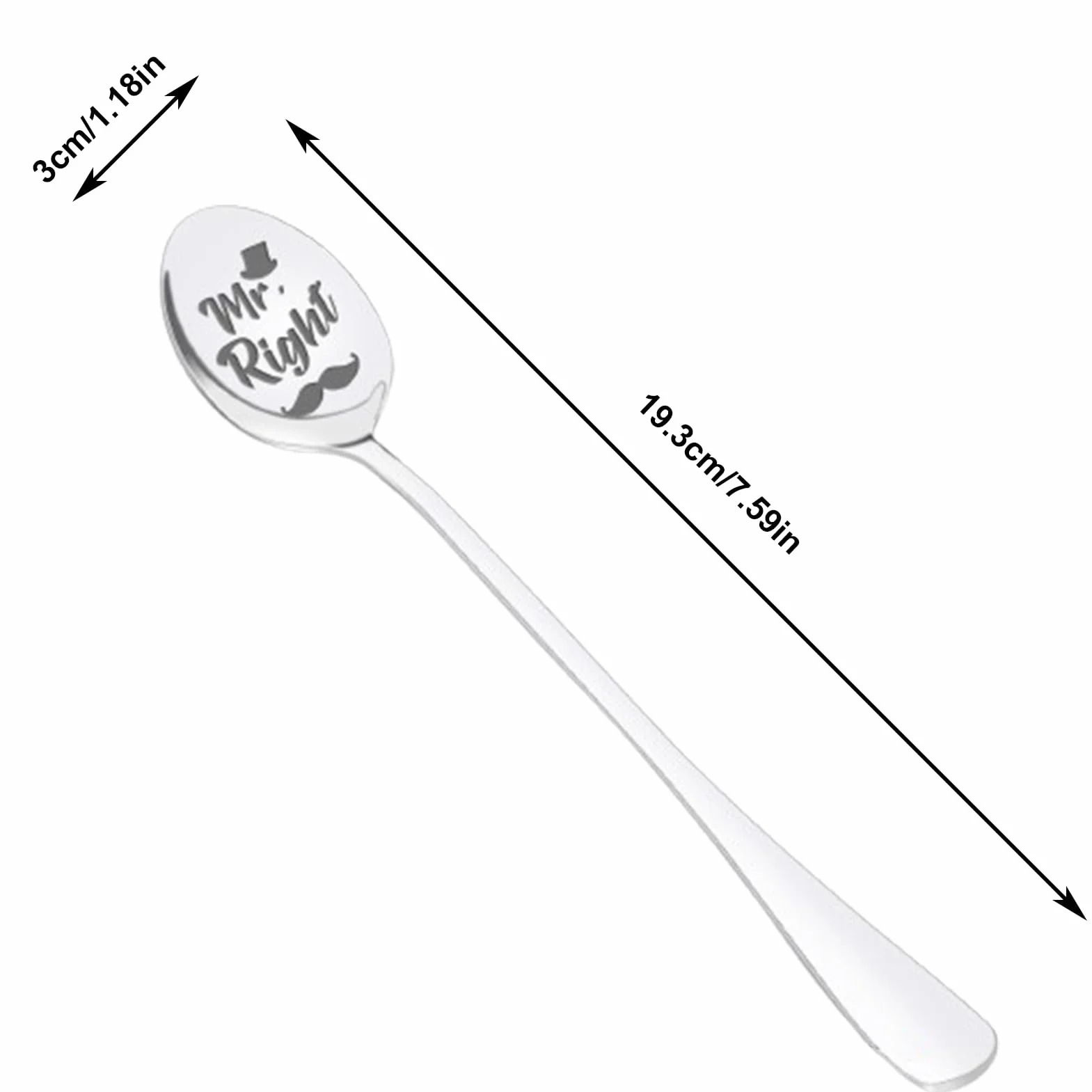 Łyżeczki do kawy z grawerunkiem "Mr. Right & Mrs. Always Right" 2 sztuki prezent ślubny dla pary młodej