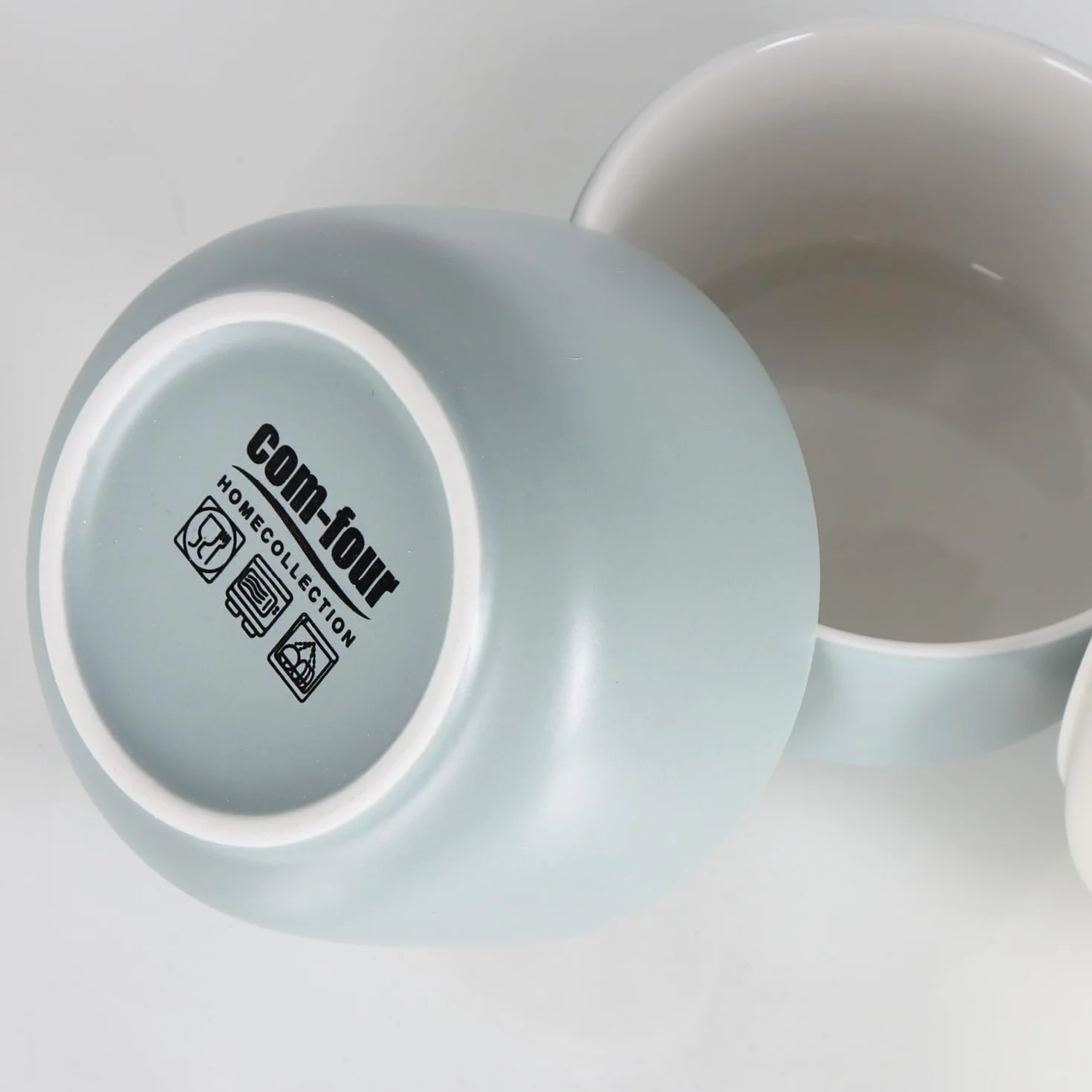 COM-FOUR® Miska deserowa 320 ml szary/bezowy - Zaroodporne formy Ragout Fin Bowl 6 sztuk