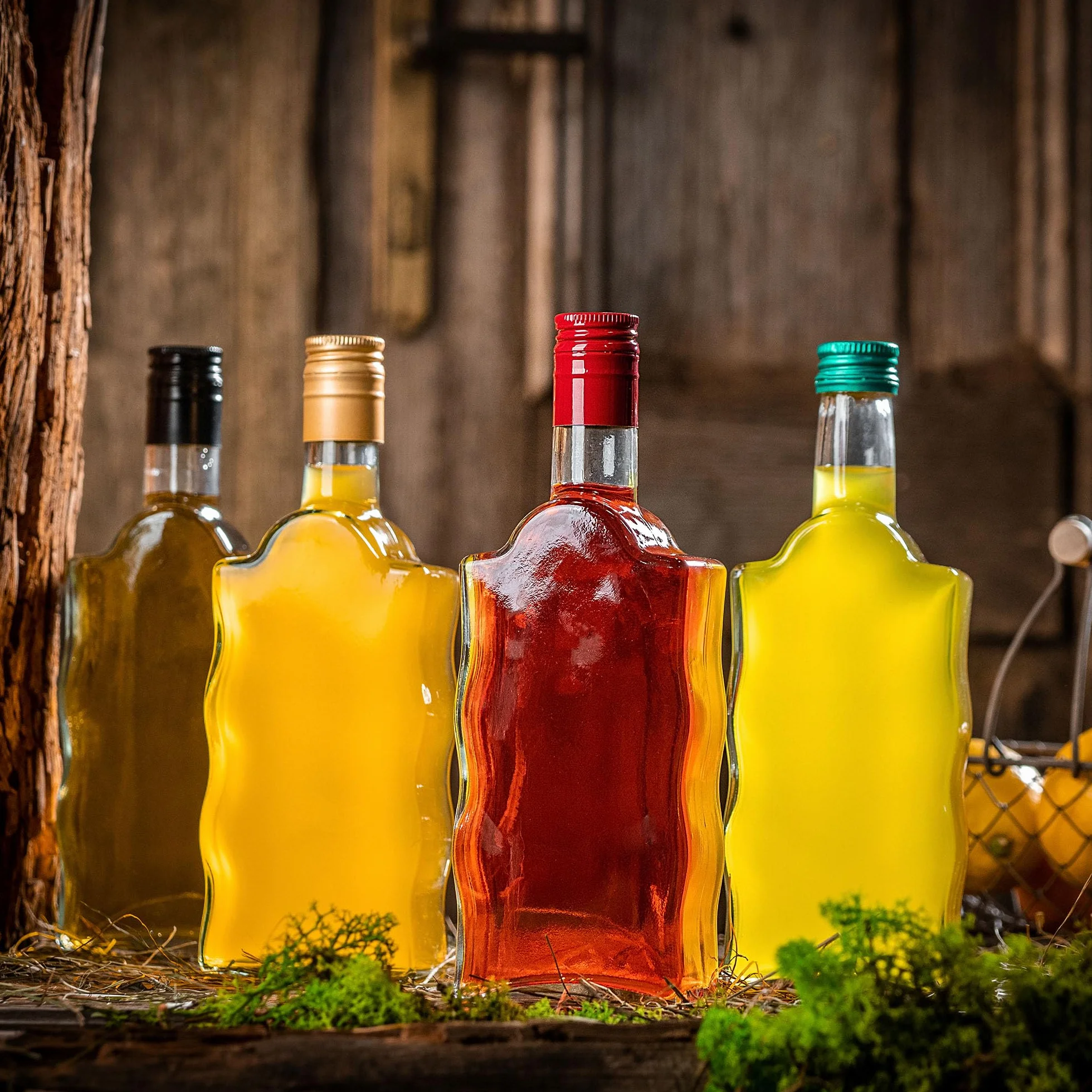 KADAX Szklane butelki 500 ml 10 sztuk puste na likier wino dekoracyjne czarne