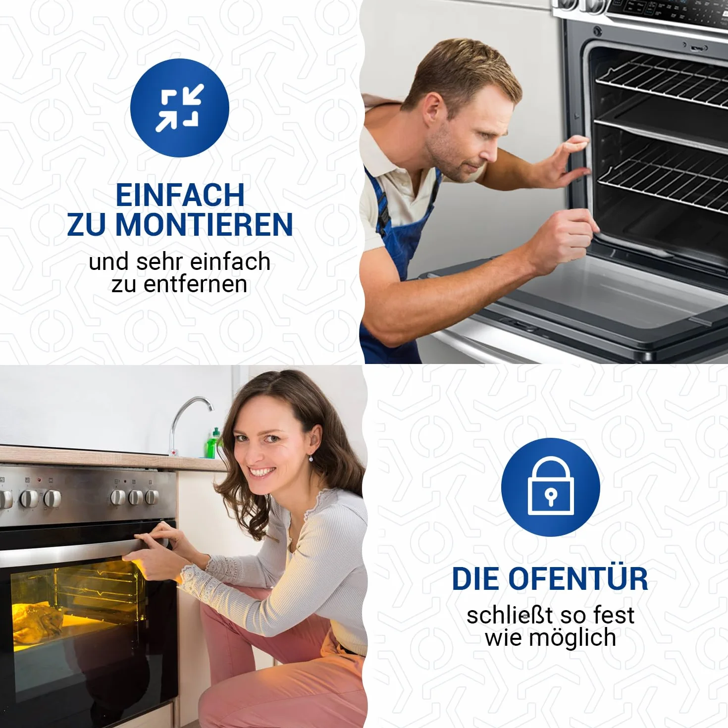 VIOKS Uszczelka do drzwi piekarnika gumowa 480 x 360 mm z 4 haczykami do Miele Imperial 6432220
