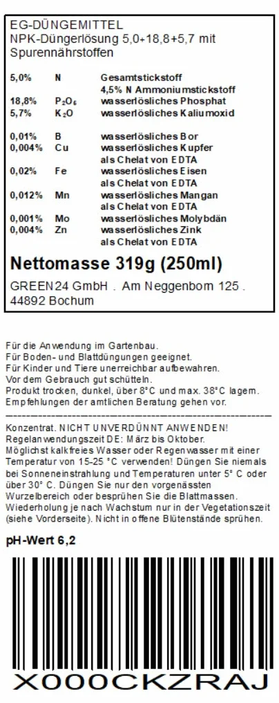 GREEN24 Frangipani-Dünger Hightech Płynny Fertilizer do Plumerie Frangipane