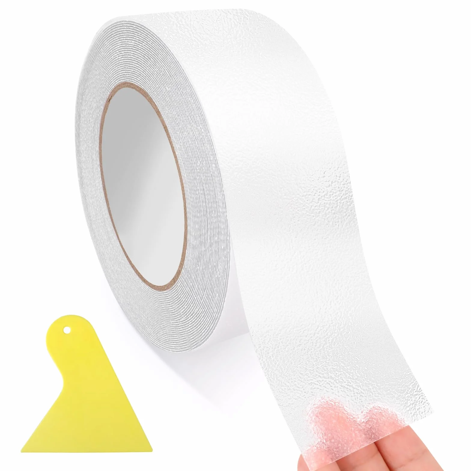 VMUTGA Taśma Antypoślizgowa, 5 cm x 10 m Antypoślizgowa taśma na schody Samoprzylepna, wodoodporna, antypoślizgowa, do użytku wewnątrz i na zewnątrz, przezroczysta