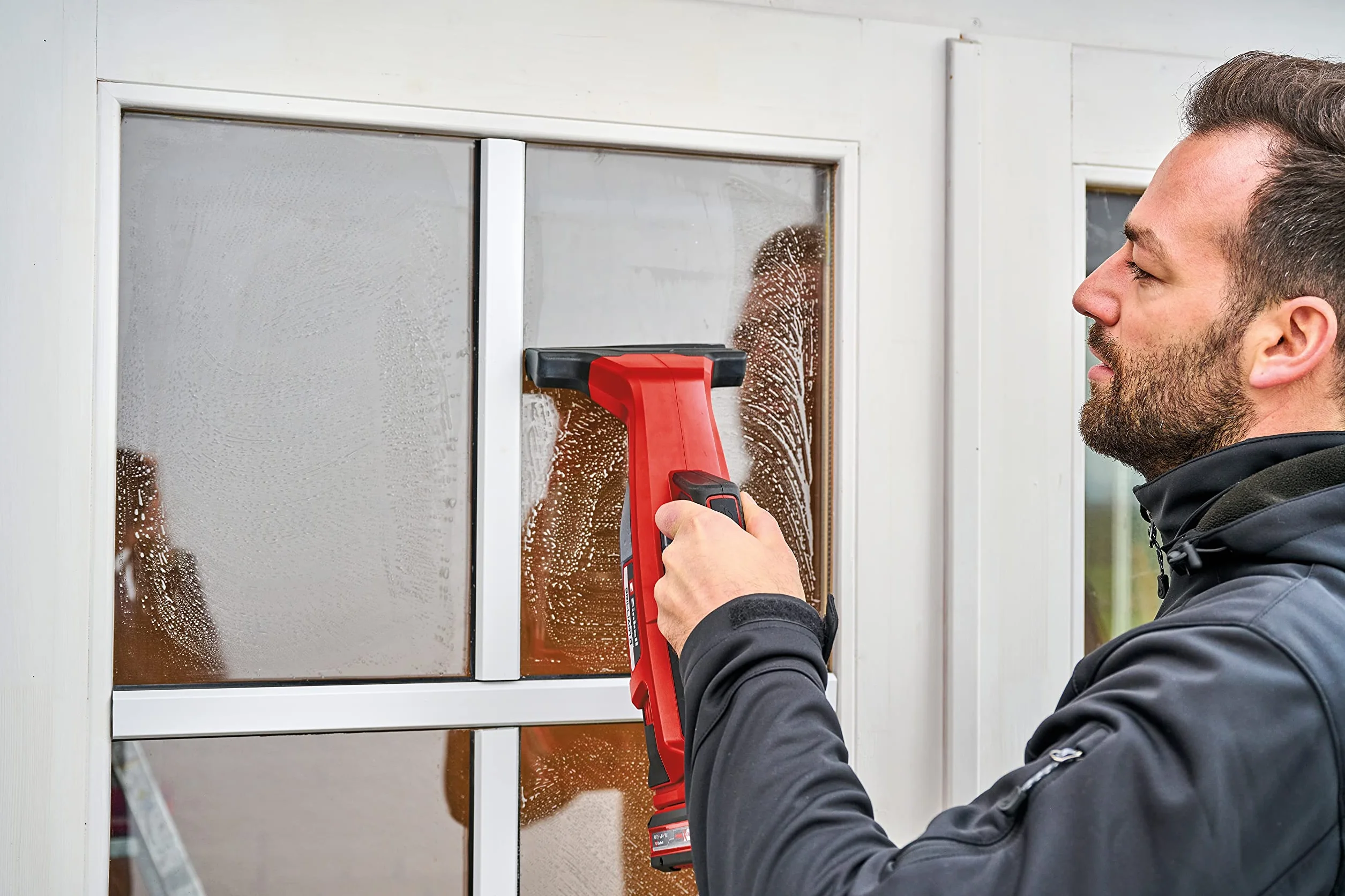 Original Einhell 2-częściowy zestaw dysz(akcesoria odpowiednie do akumulatorowej myjki do czyszczenia okien Einhell BRILLIANTO, dysze ssące o szerokości 1x 165 mm i 1x 350 mm, czyszczenie bez smug)