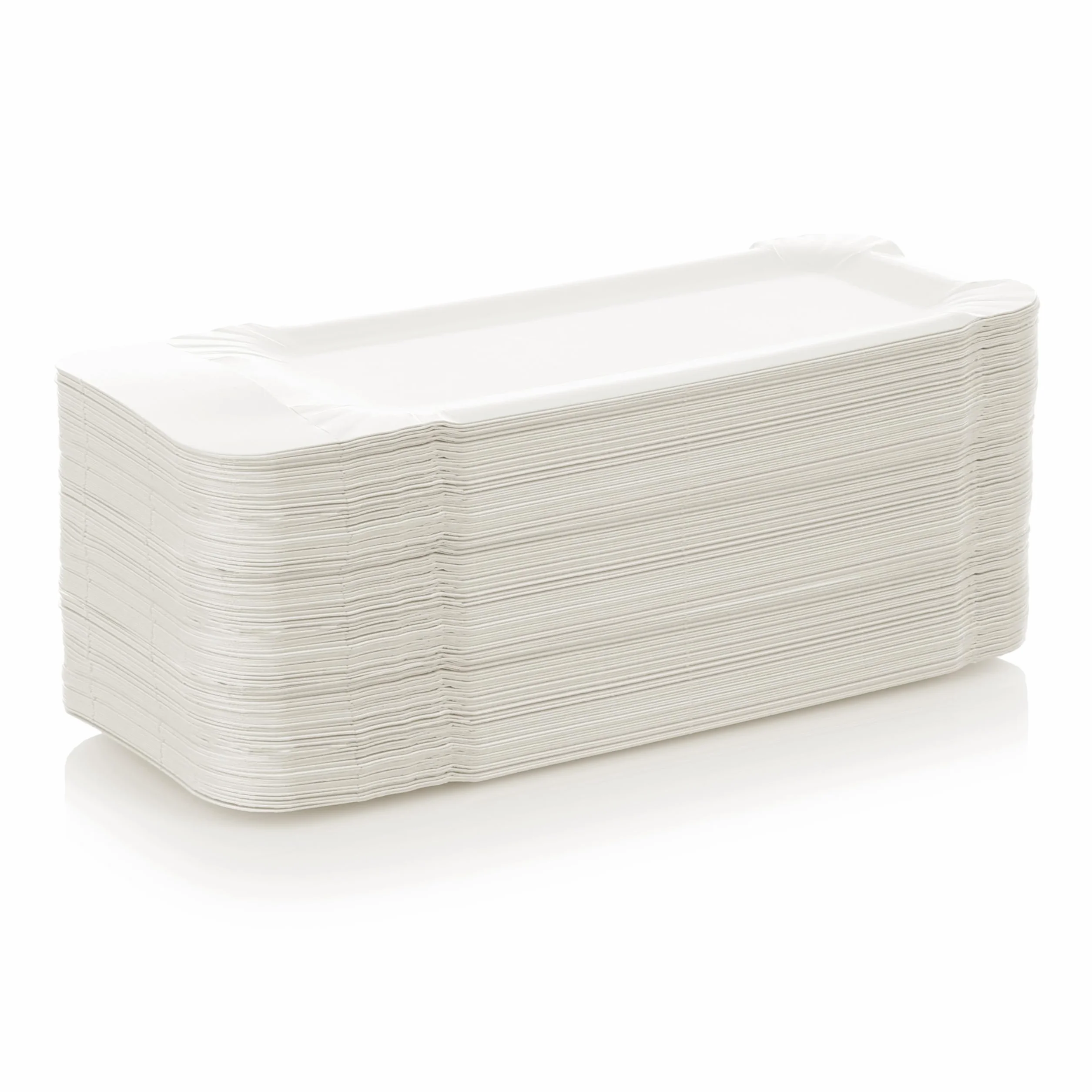 Vaily Talerze papierowe z uchwytem 8 x 21 cm, prostokątne, opakowanie 200 sztuk na kiełbasę – jednorazowe talerze, naczynia jednorazowe, tektury do kiełbasy na imprezy grillowe, urodziny i imprezy