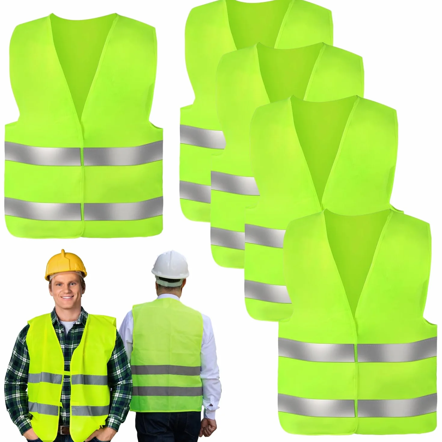 Xmart 5-Pak Kamizelka Odblaskowa Kamizelka Odblaskowa 360° Odblaskowa 360° Motoryzacyjna Kamizelka Odblaskowa Wielokrotnego UżYtku MożLiwość Prania Kamizelka Odblaskowa W Rozmiarze Uniwersalnym