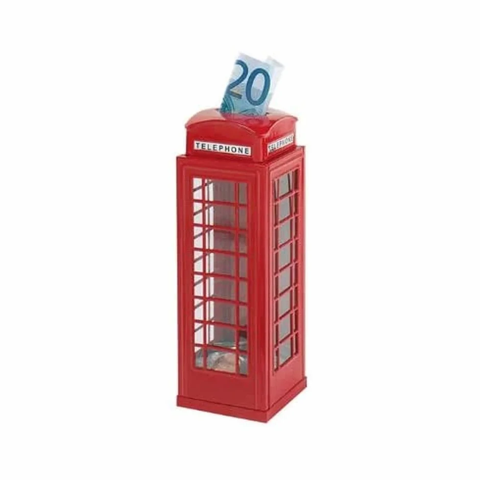 Spardose im Telefonzellendesign Rot