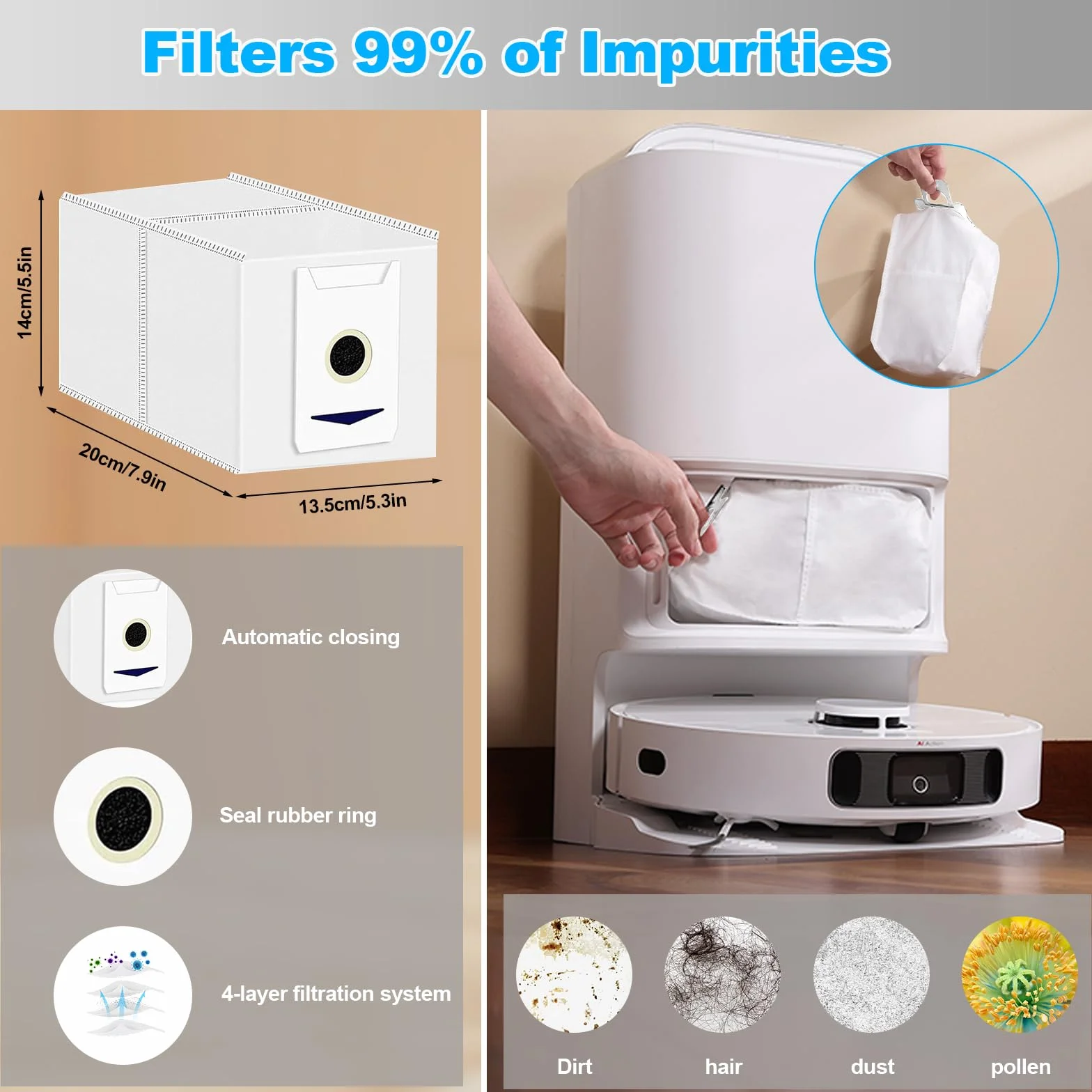 24 sztuki akcesoriów do robota odkurzającego Ecovacs Deebot T30 Omni / T30 Pro, akcesoria do odkurzaczy zawiera 1 główną szczotkę, 4 filtry, 6 worków do kurzu, 6 ściereczek do wycierania, 6