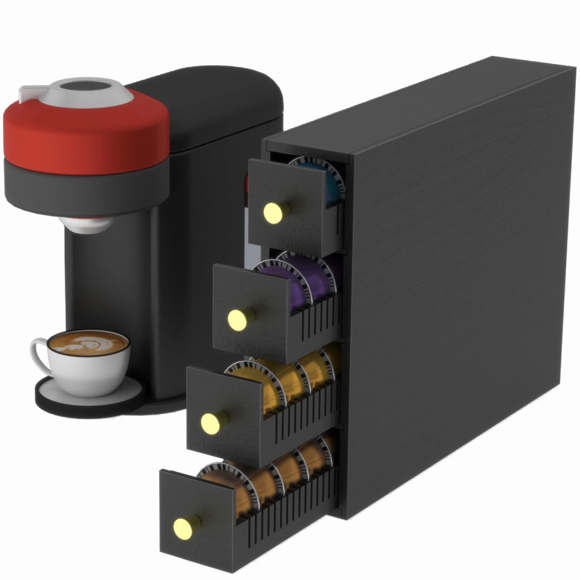 Suli Wood K Cup Organizer Pudełko do przechowywania kapsułek czarny