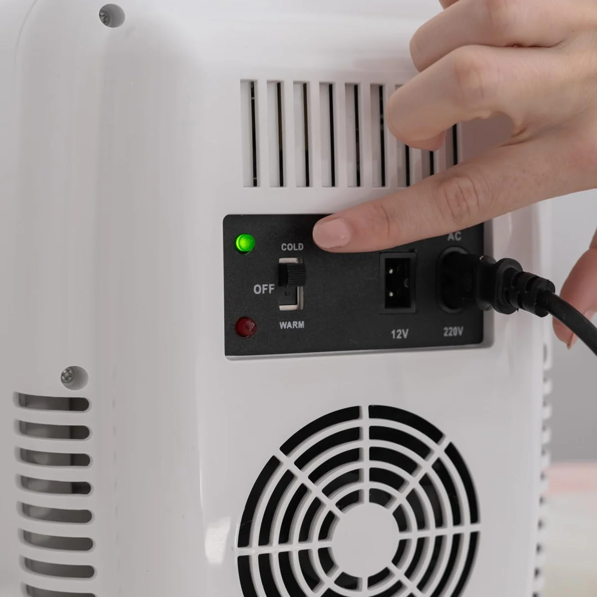 Flamingueo Mini Lodówka 4L - Mini Lodówka do Sypialni, Mała Lodówka 12V/220V, Funkcja Gorąca i Zimna, Lodówka Kosmetyczna, Mini Fridge Skincare