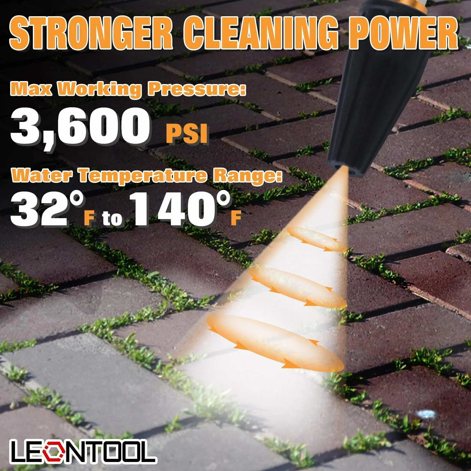 LEONTOOL Obrotowa obracana o 360° dysza turbo do myjki wysokociśnieniowej 3600 PSI z szybkim przyłączem 6,35 mm, wiele stopni 5 stopni (0,15, 25, 40, mydło) dysze do myjki wysokociśnieniowej do betonu