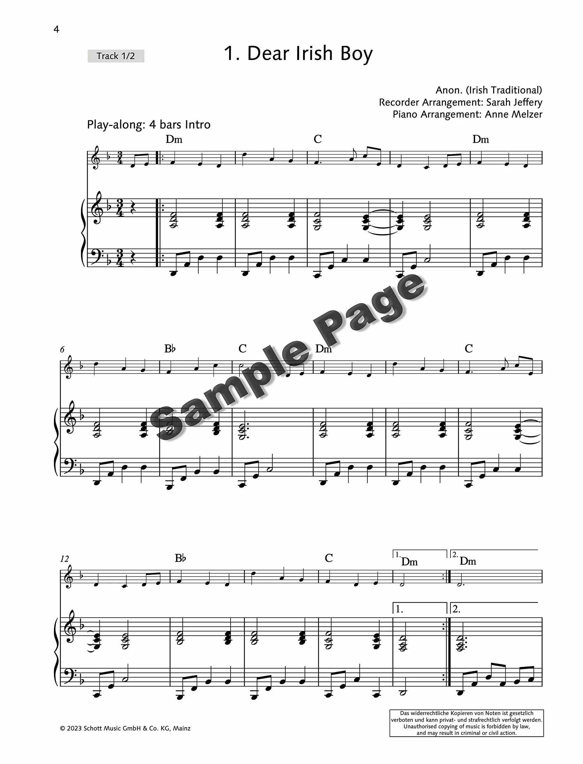 My Favourite Melodies: for soprano recorder (tenor recorder) and piano.