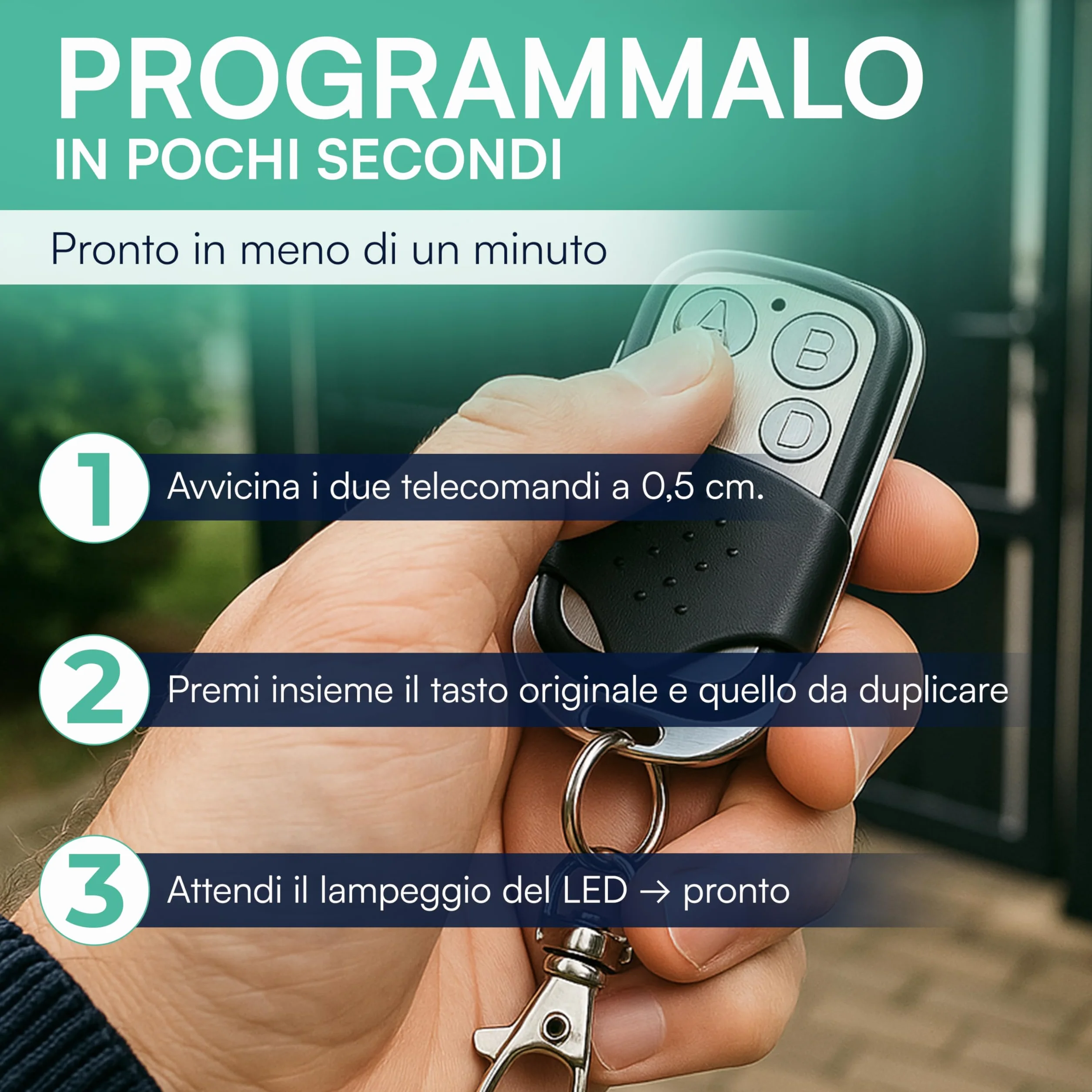 Zestaw 3 uniwersalnych pilotów, stały kod, o częstotliwości 433,92 MHz, do bram automatycznych