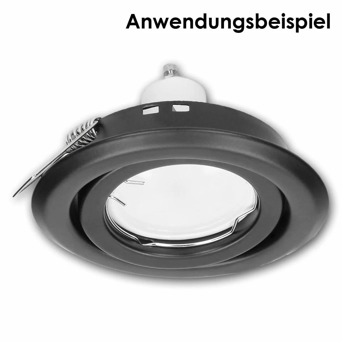 Zestaw 5 okrągłych pierścieni mocujących do opraw sufitowych wpuszczanych, Ø 51 mm, uchwyt z pierścieniem zatrzaskowym do reflektorów MR16/GU10