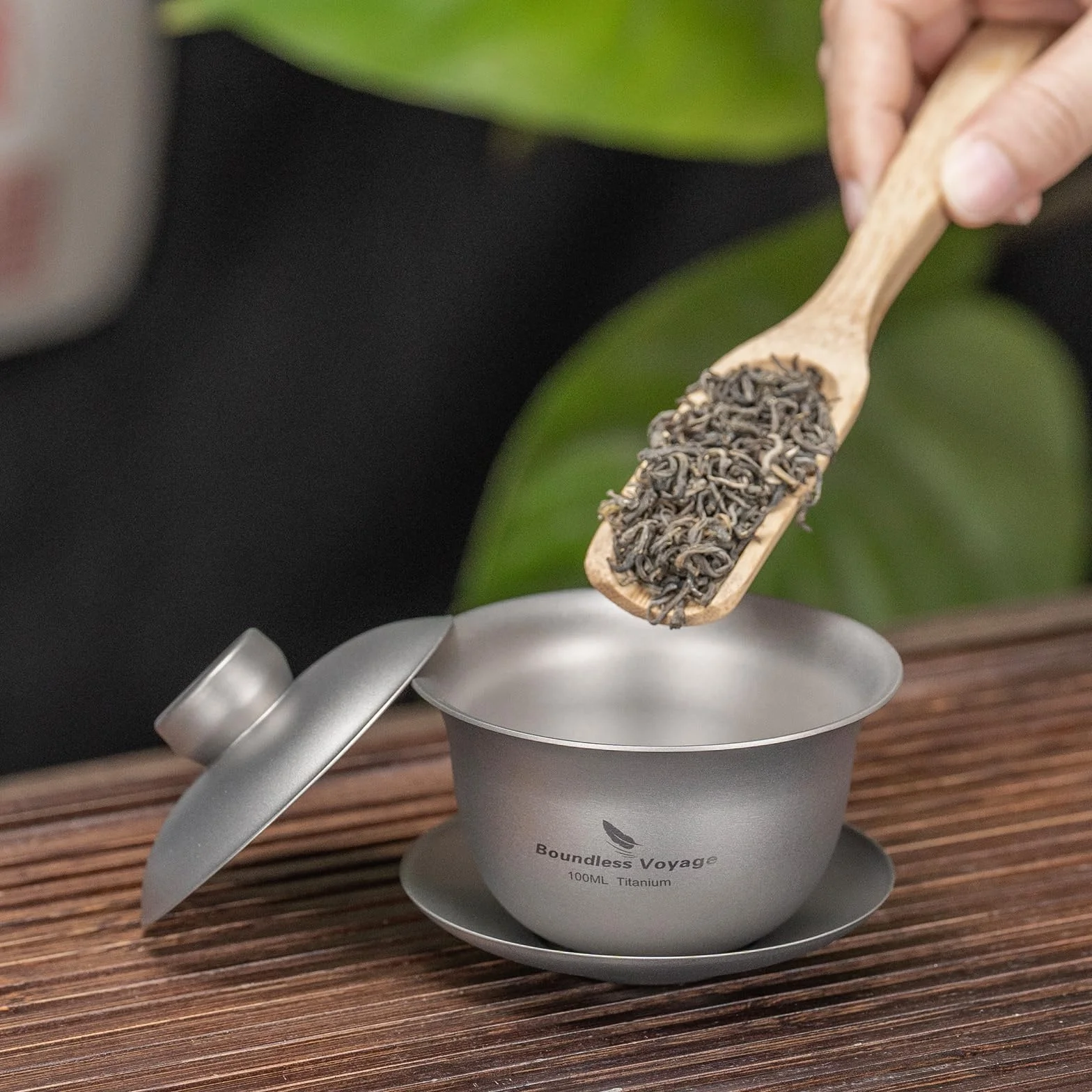 Boundless Voyage Tytanowa Filiżanka do Herbaty z Podwójnymi Ściankami Chiński Tradycyjny Gaiwan Zestaw Ti3143D