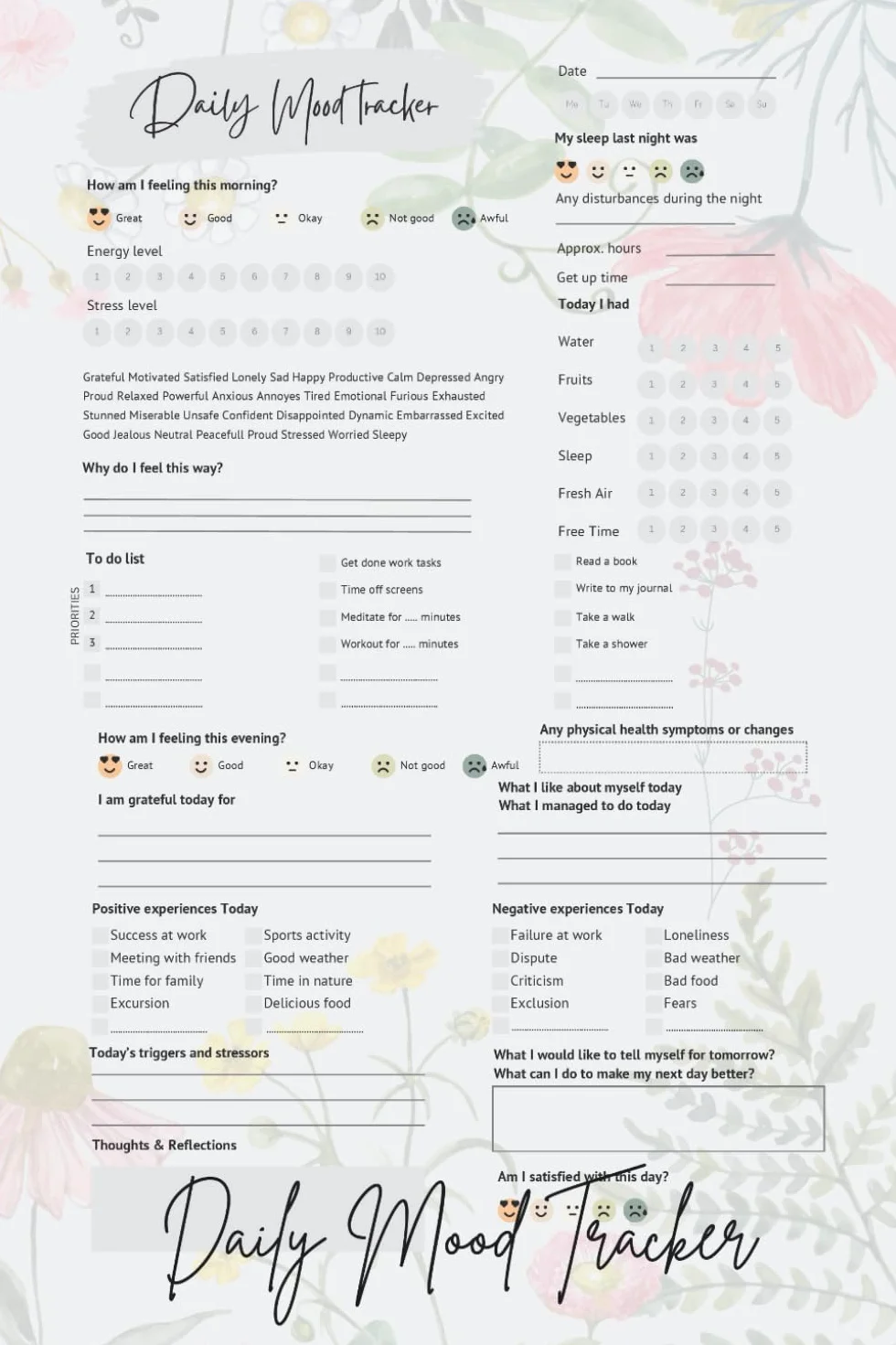 Mood Tracker Journal with Prompts and Monthly Planner, Perfect for Bipolar, Depression, Anxiety, Stress Relive For Adults and Teens: gift for Adults and Teens, gag gift