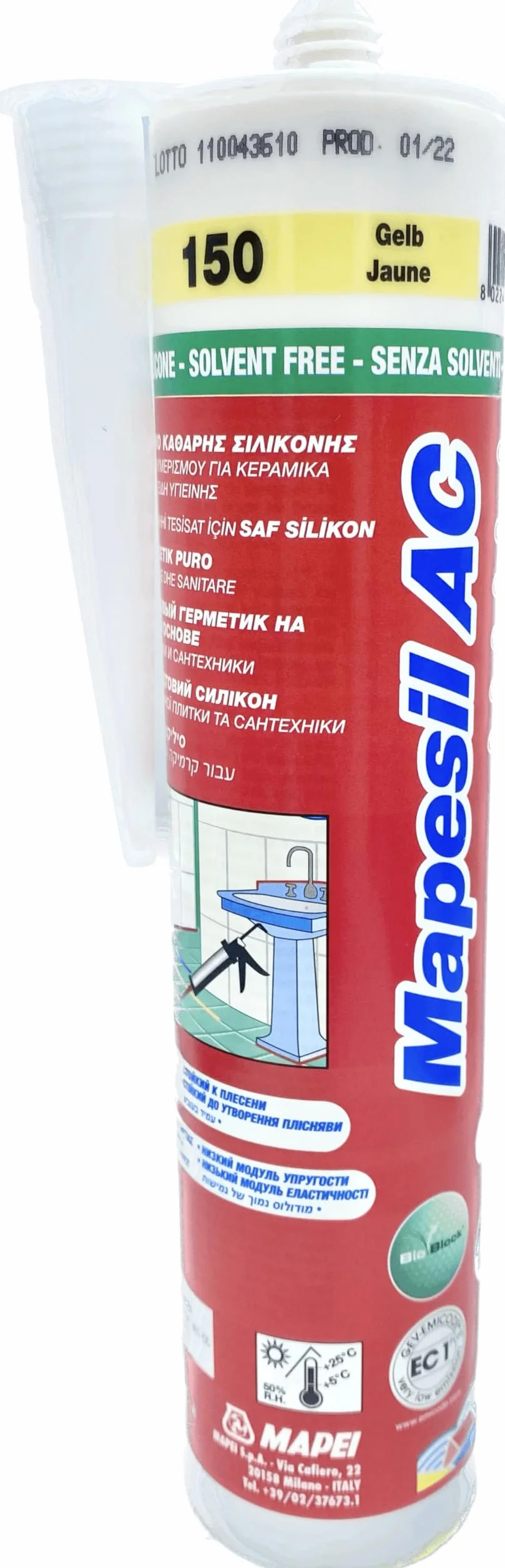 Silikon MAPEI Mapesil AC 310ml 150 żółty