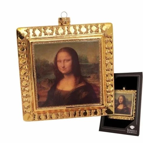 Krebs Glas Lauscha - Dekoracja świąteczna/ozdoba choinkowa ze szkła - dzieło sztuki na choinkę Motyw: Mona Lisa - Błyszcząco zdobione - Rozmiar: ok. 15 cm