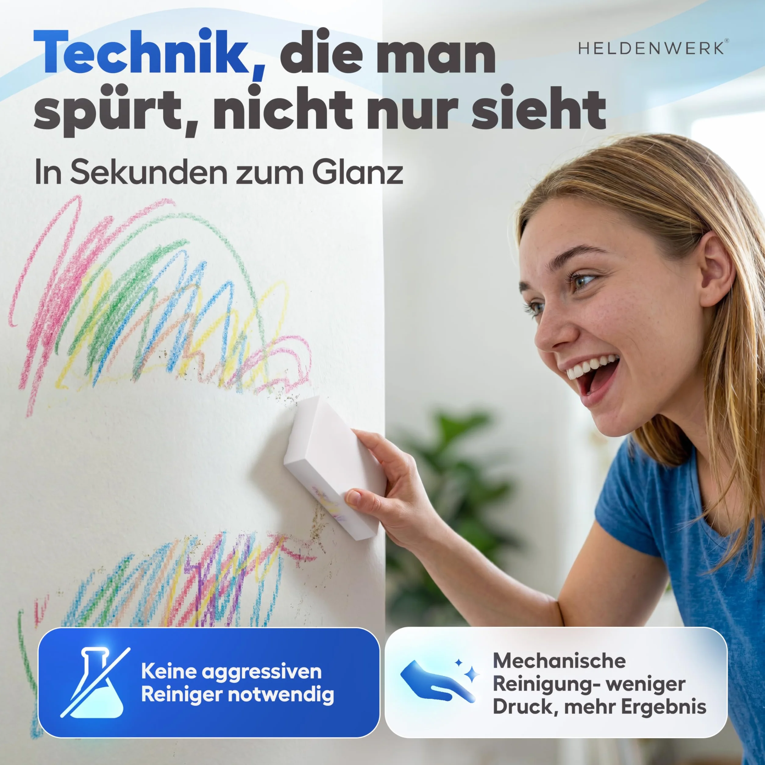 HELDENWERK® Magic Eraser Gąbka do ścierania brudu 18+2 sztuk bardzo trwała