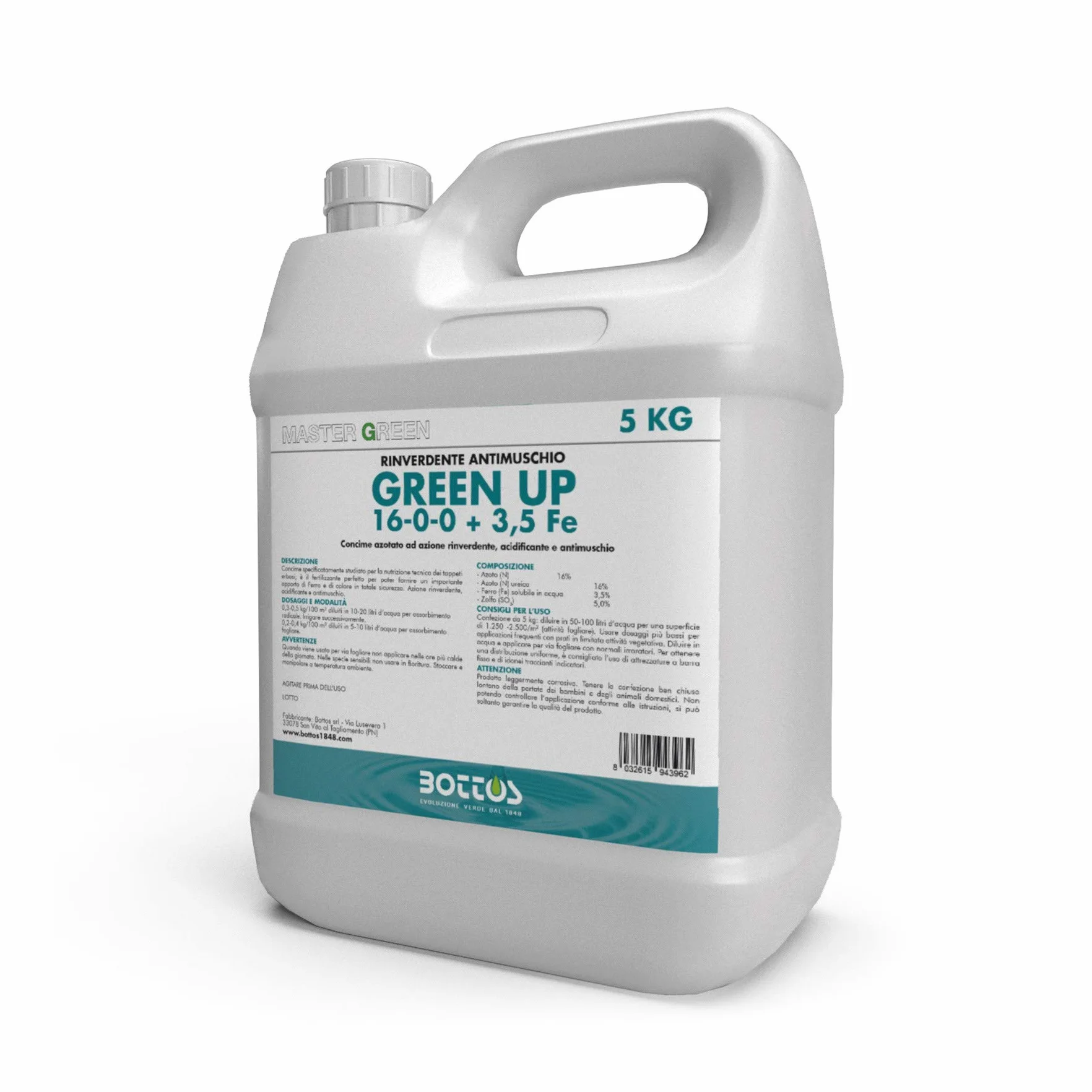 Bottos Green UP 16-0-0 + 3,5 Fe 5 kg - ZIELONY