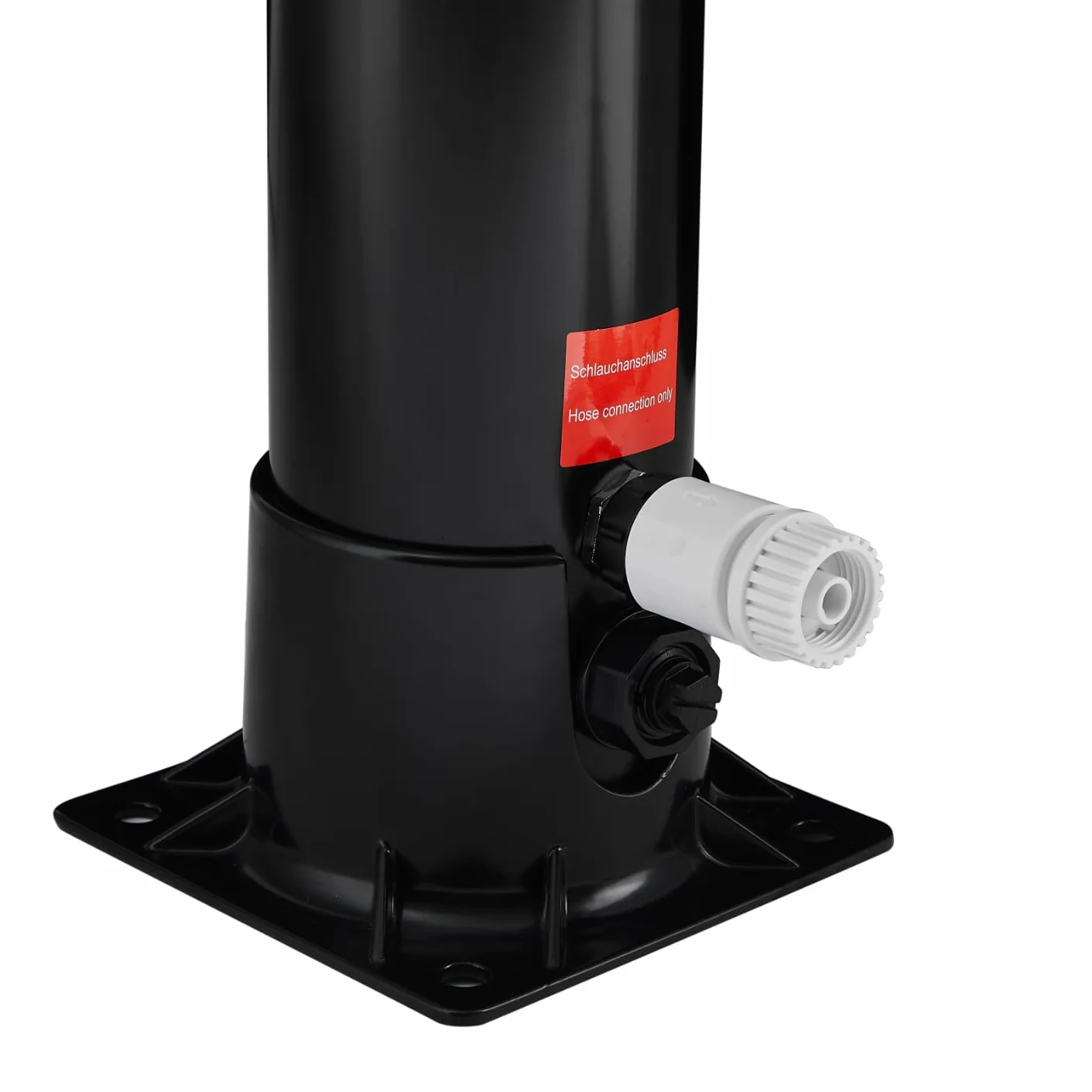Arebos Prysznic solarny | 20 litrów | 221 cm | z wbudowanym termometrem i prysznicem stóp | czarny | okrągła głowica prysznicowa | temperatura wody do 60°C | przyłącze węża ogrodowego | w zestawie materiały montażowe