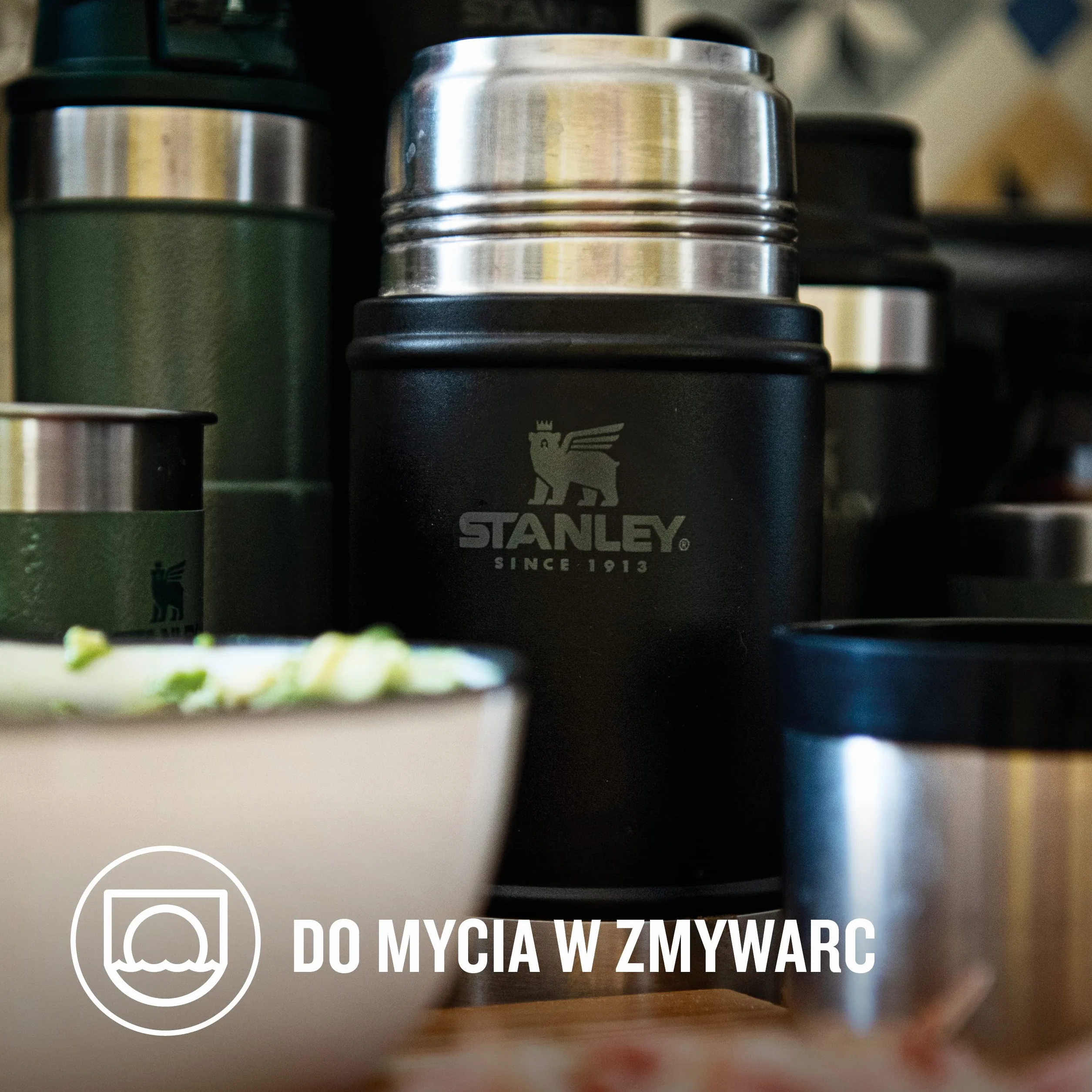 Stanley 1913 Classic Legendary Food Jar 0.7L Hammertone Green Termos do żywności ze Stali Nierdzewnej Bez BPA