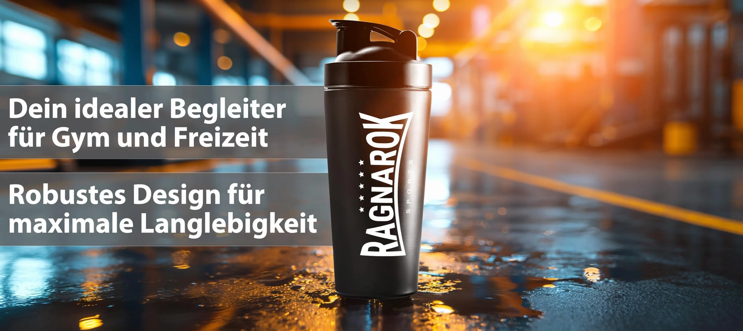 RAGNAROK Stal szlachetna shaker Protein 750 ml metalowy shaker butelka na napoje z kulką Sport Fitness