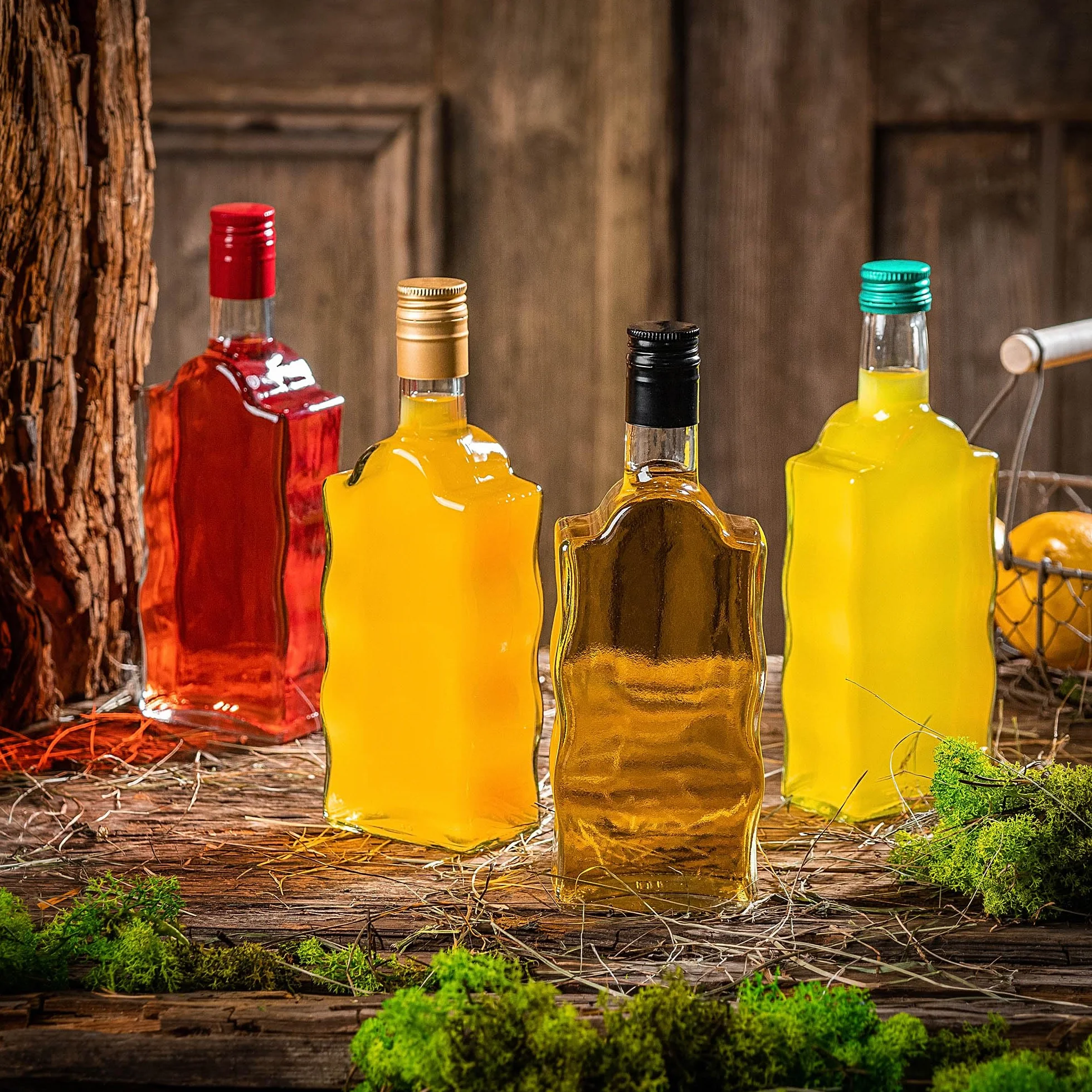 KADAX Szklane butelki 500 ml 10 sztuk puste na likier wino dekoracyjne czarne