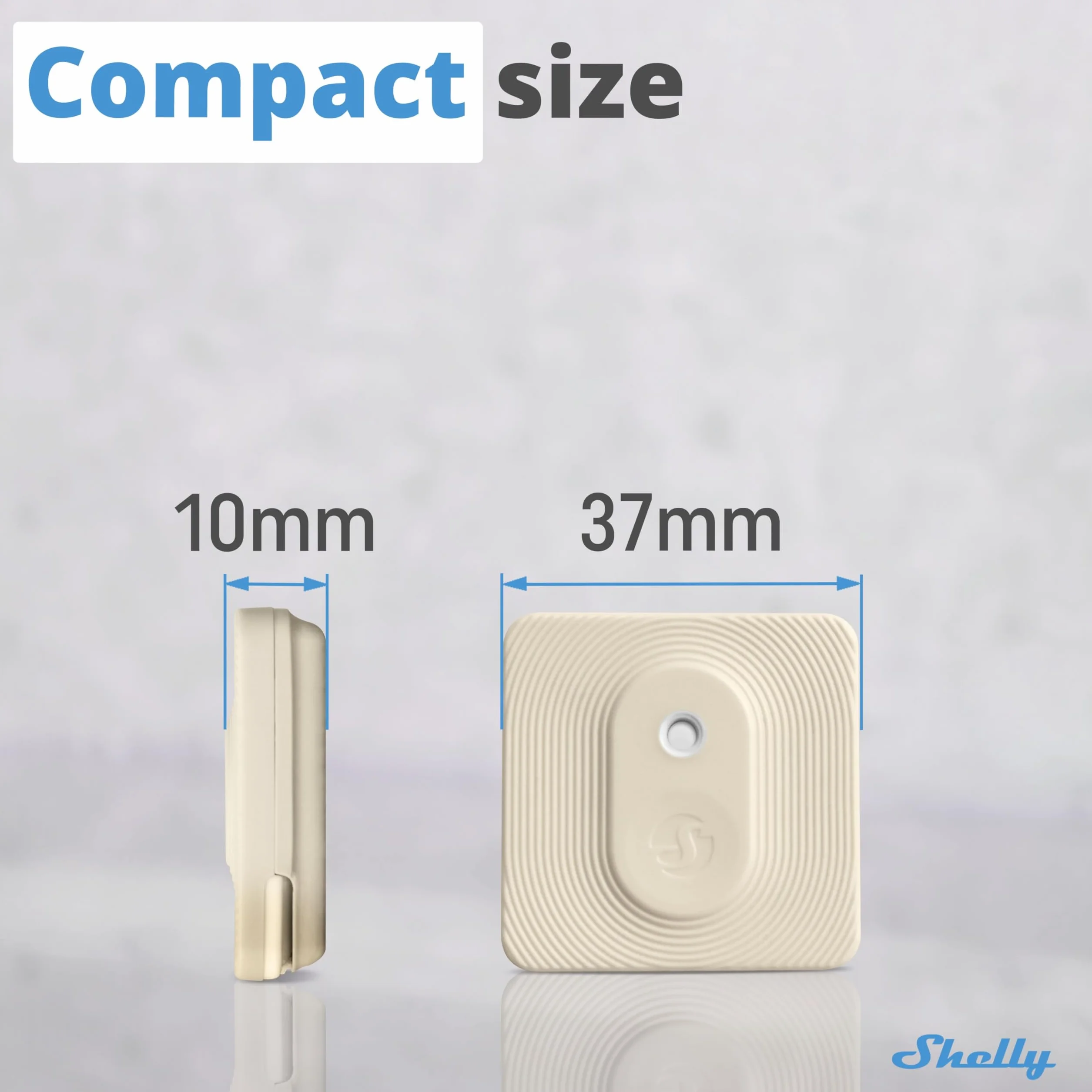 Shelly BLU H&T Kość Słoniowa - czujnik temperatury i wilgotności Bluetooth, inteligentny termometr i higrometr wewnętrzny/zewnętrzny, stopień ochrony IP54, nie wymaga HUB-a, zdalne sterowanie