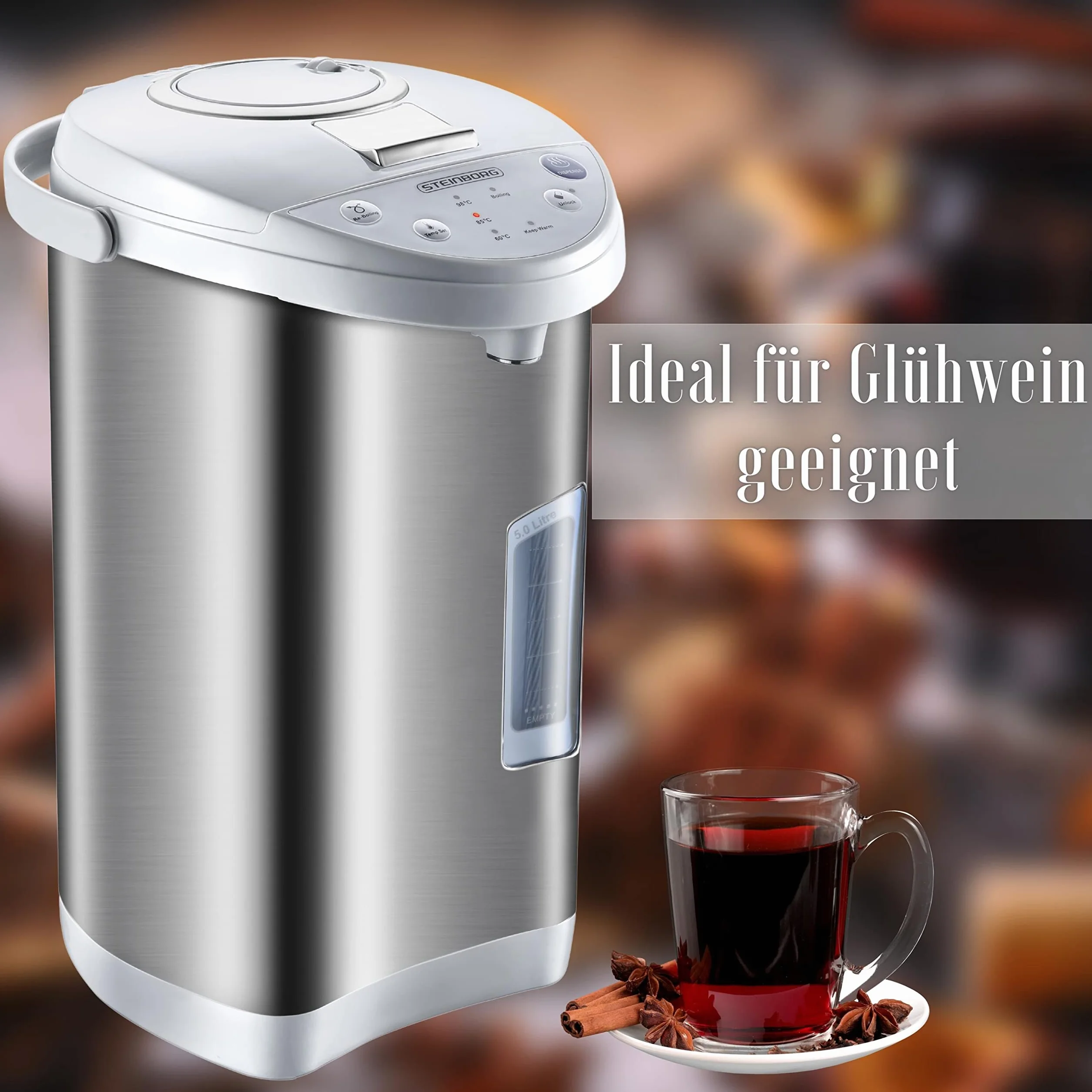 Thermopot 5 litrów ze stali nierdzewnej dozownik gorącej wody czajnik termos