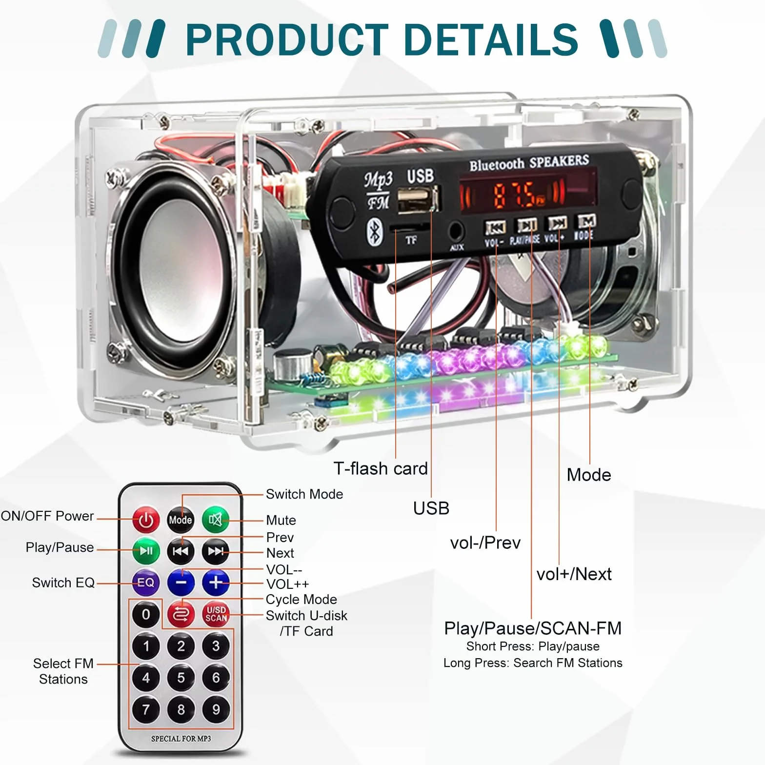 Zestawy do ćwiczeń lutowania, zestaw radia FM, zestaw głośników Bluetooth, elektroniczne zestawy projektowe dla dorosłych, mini zestaw wzmacniaczy dźwięku domowego z cyfrowym wyświetlaczem
