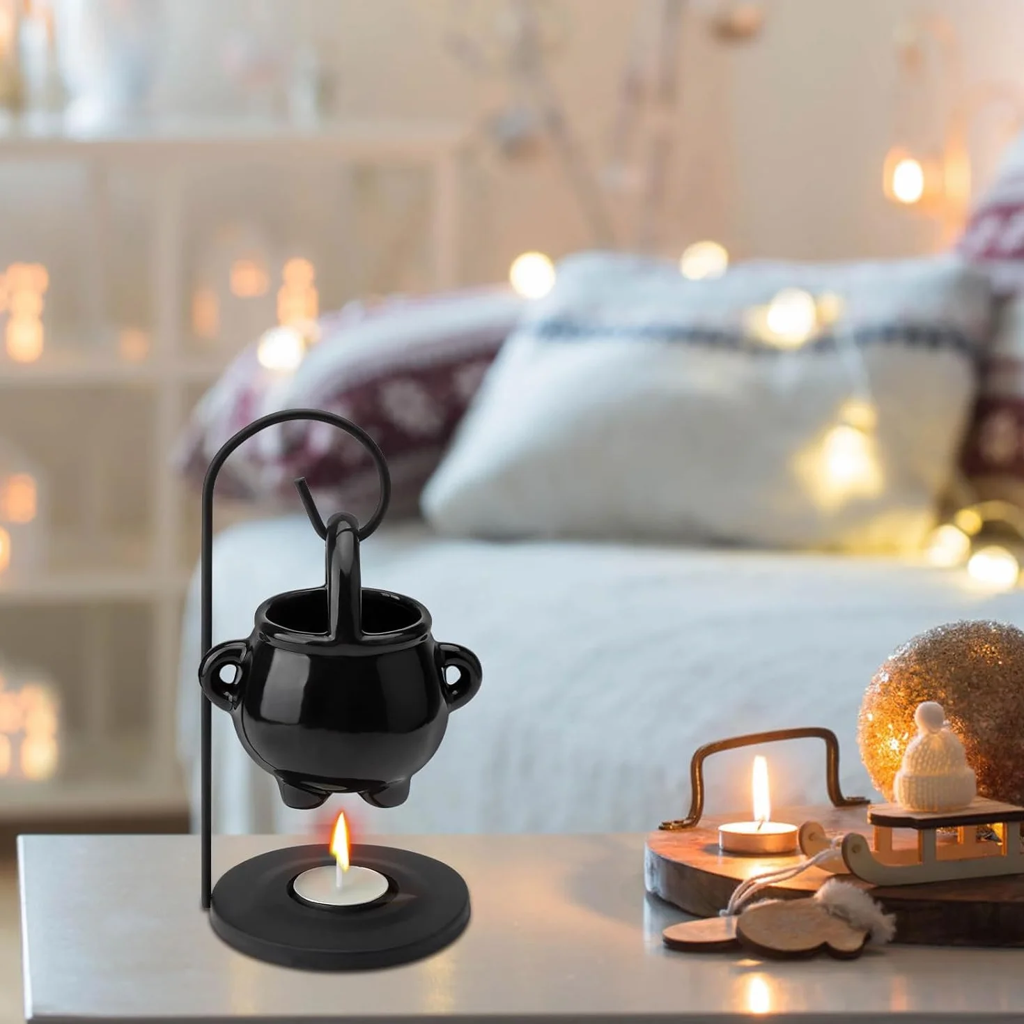 HENGBIRD Lampa zapachowa do olejków eterycznych, ceramiczna, lampa zapachowa do wiszącego kotła, kuchenka