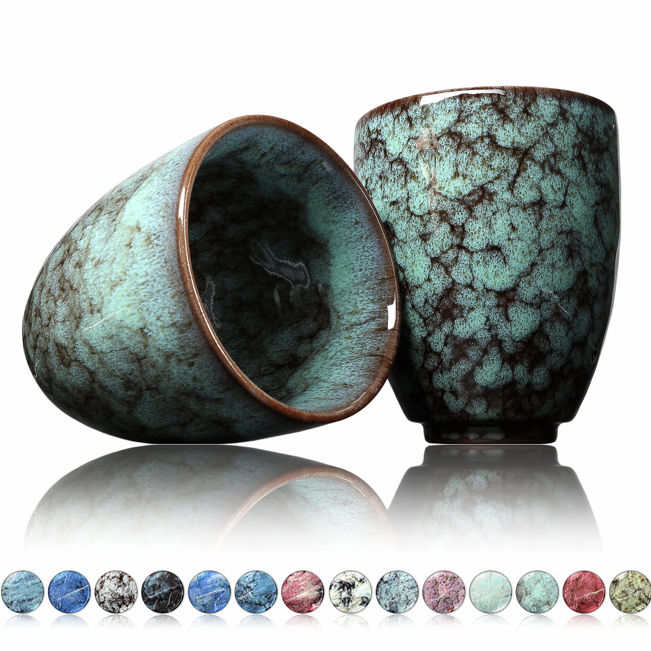 Ganzoo ceramiczny kubek grubościenny 200 ml 7 mm zestaw 2 szt. średnica 65 mm wysokość 92 mm
