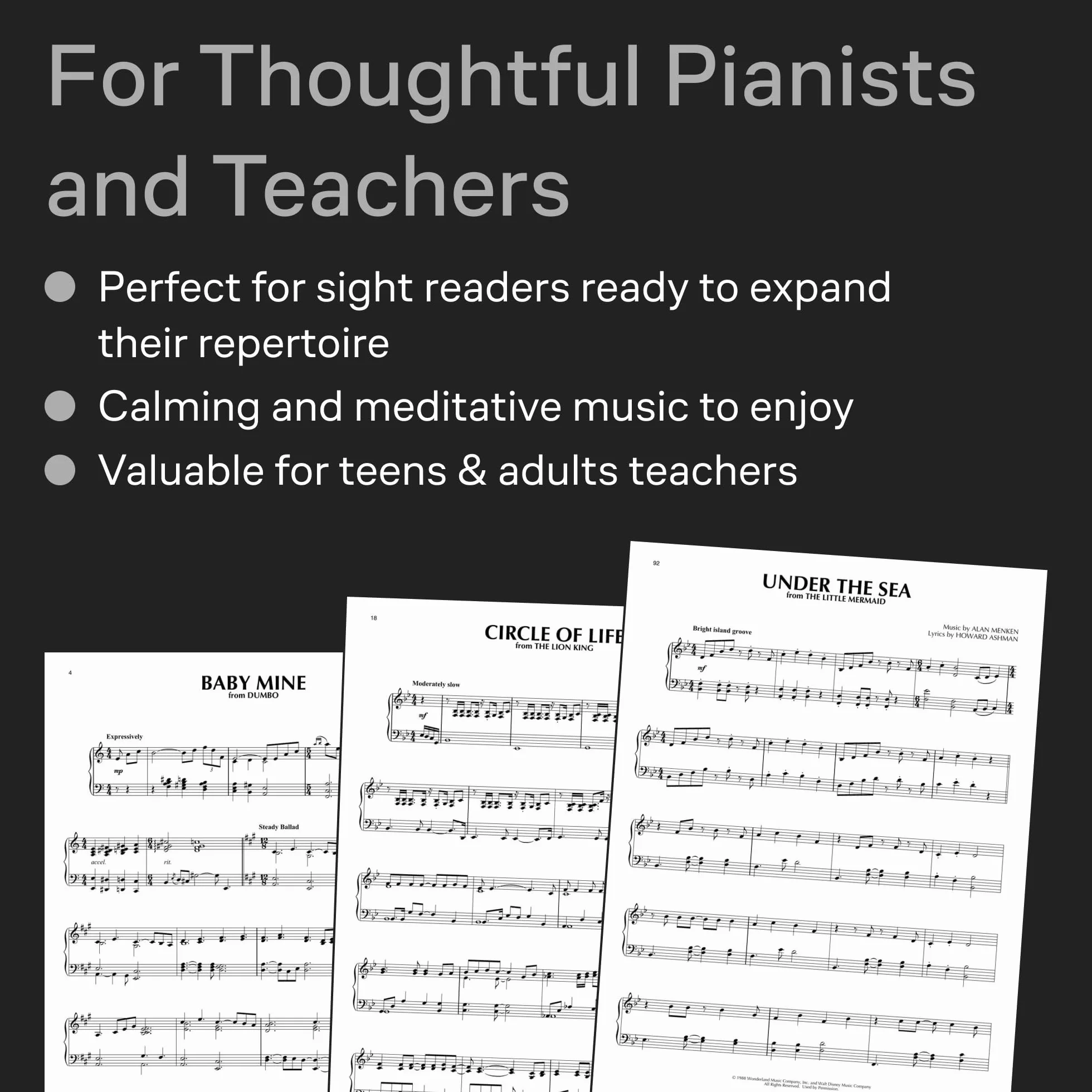 Disney Peaceful Piano Solos: Softer, Gentler Arrangements of 34 Favorites: Piano Solo