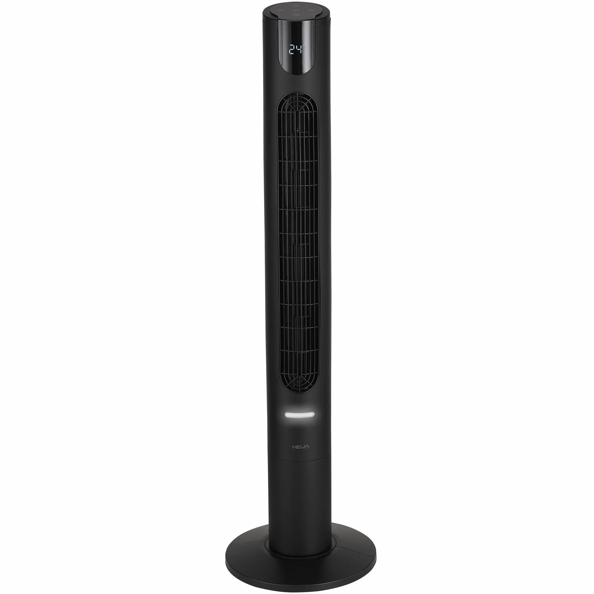 HEVA TAVO Wentylator kolumnowy z jonizacją 115 cm, pilot, timer 12 h, oscylacja 70°, LED, 3 tryby, 3 prędkości, czarny