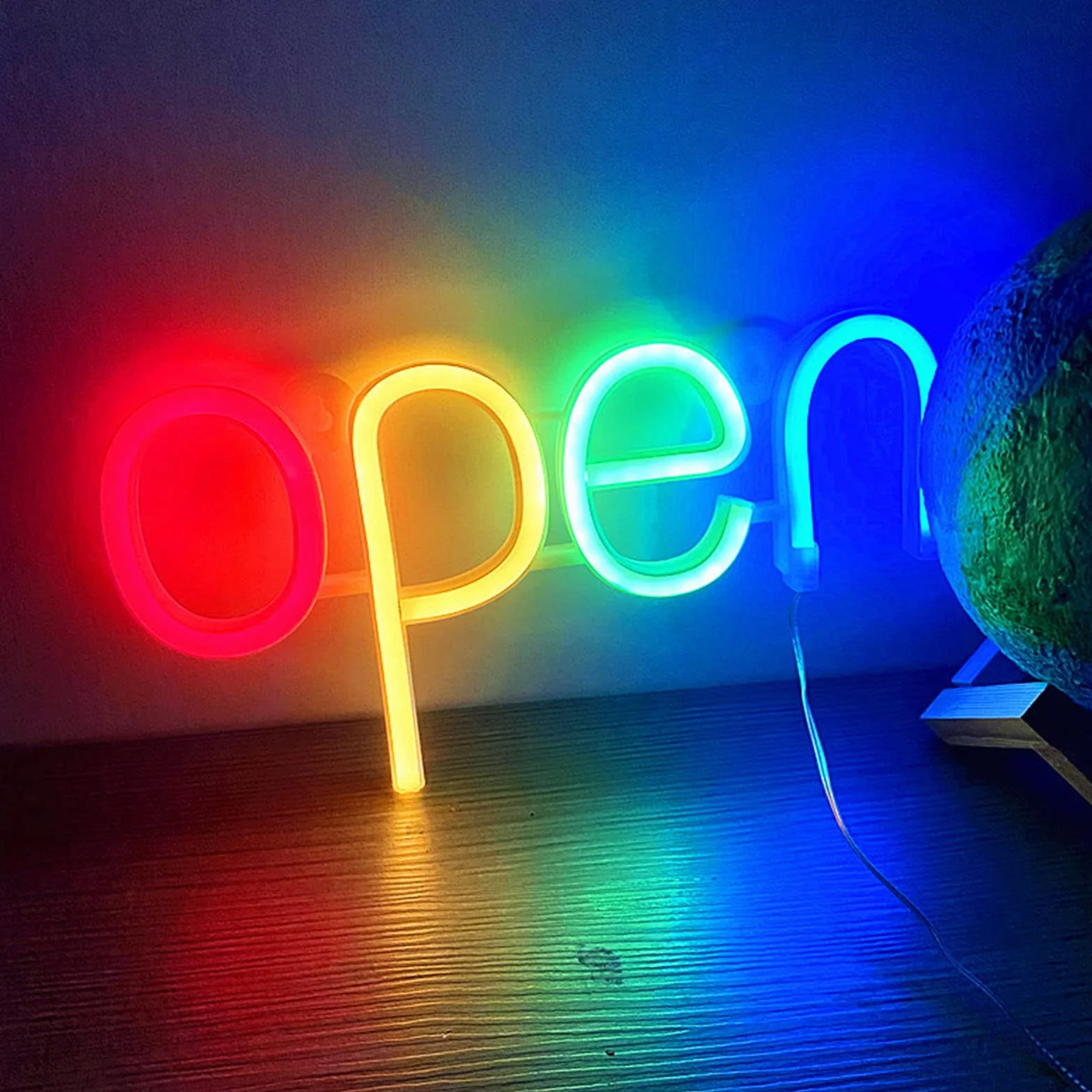 Yosoo Health Gear Otwarty znak LED do okna firmowego, mini otwierany neonowy znak wysokiej jasności, wodoodporny, dla małych firm, sklepów, barów, hoteli