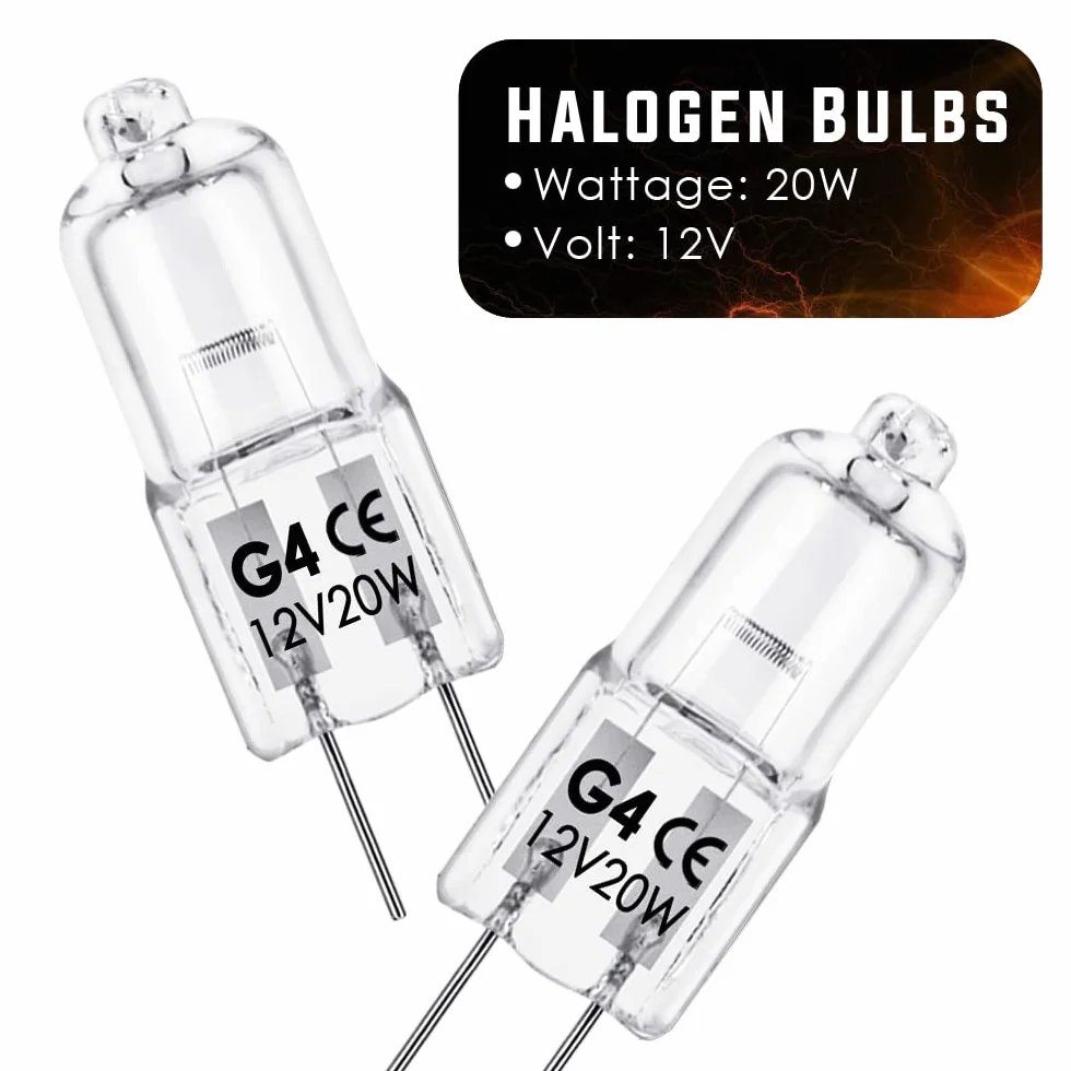 BROTOU G4 żarówki halogenowe, G4, 20 W, 12 V, 2800 K, 300 lm, przyciemniane żarówki do piekarnika, mikrofalówki, lampy sufitowe (12-12 V, 20 W)