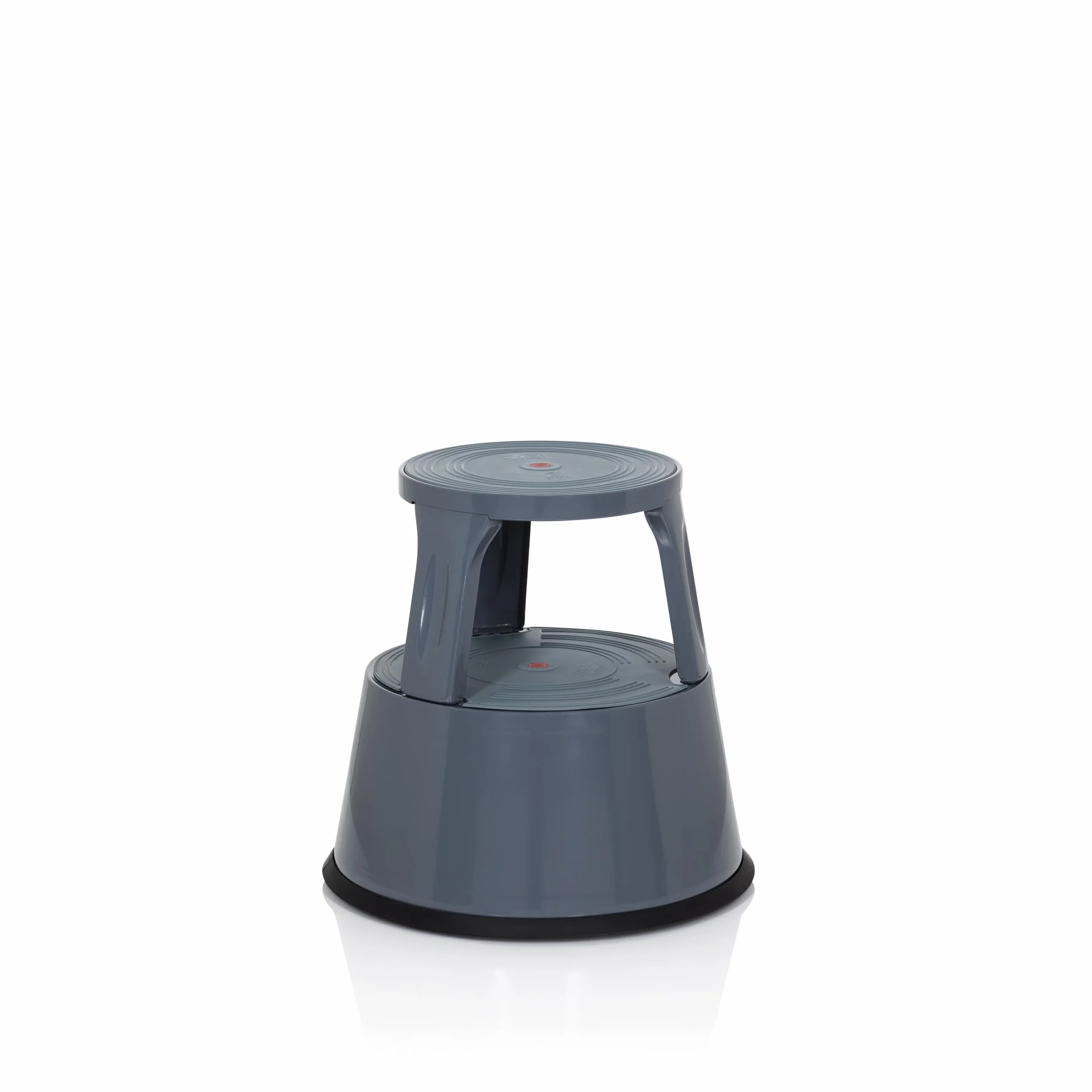 hjh OFFICE Taboret TIO-M II metalowy stopka słonia z atestem TÜV, wysokość 42 cm, obciążenie do 150 kg, z kółkami 830007 szary