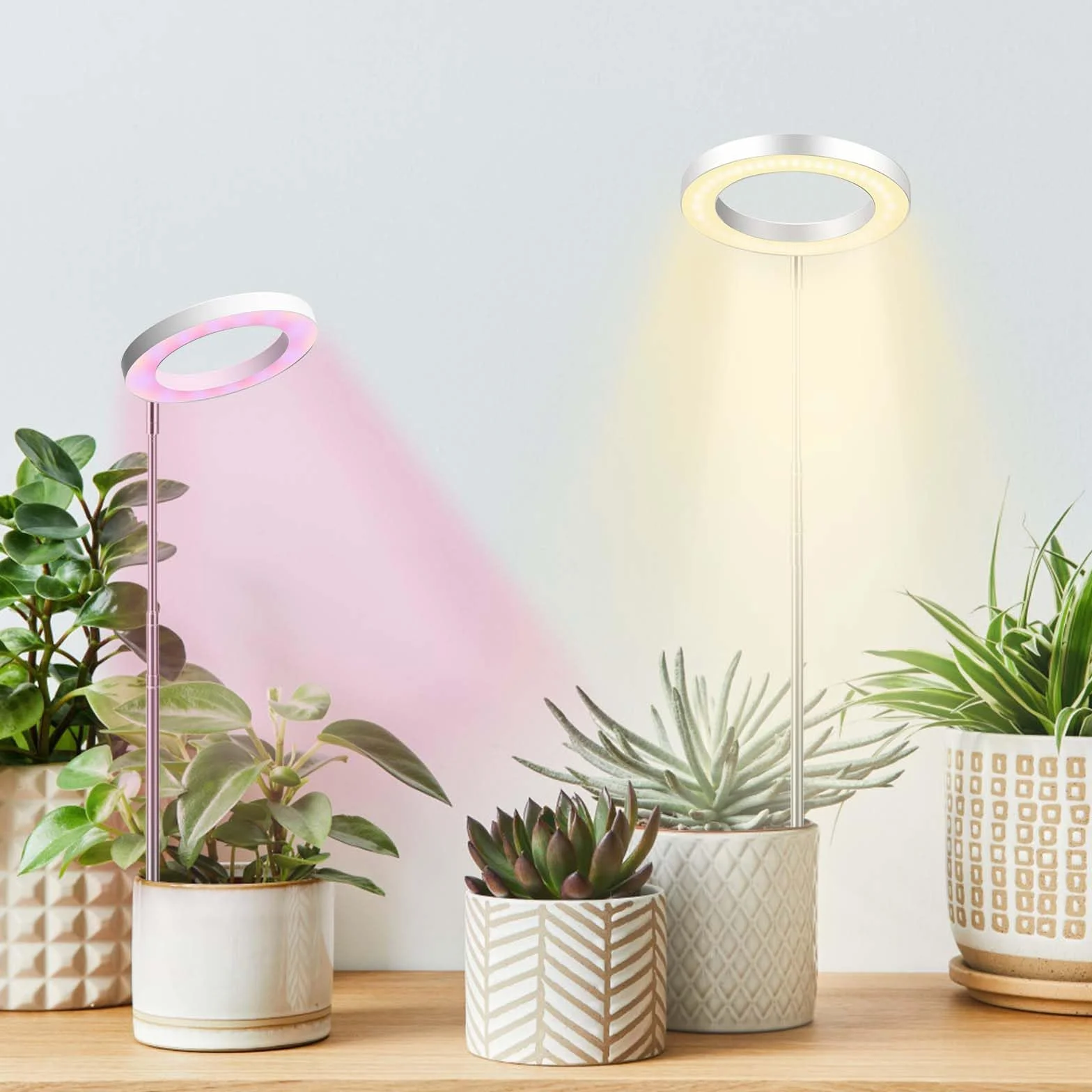 Royouzi Lampa do Roślin - 72 Diody LED z Pełnym Spektrum Światła, 3 Tryby Oświetlenia, Timer Samochodowy, 9 Poziomów Jasności, Adapter USB