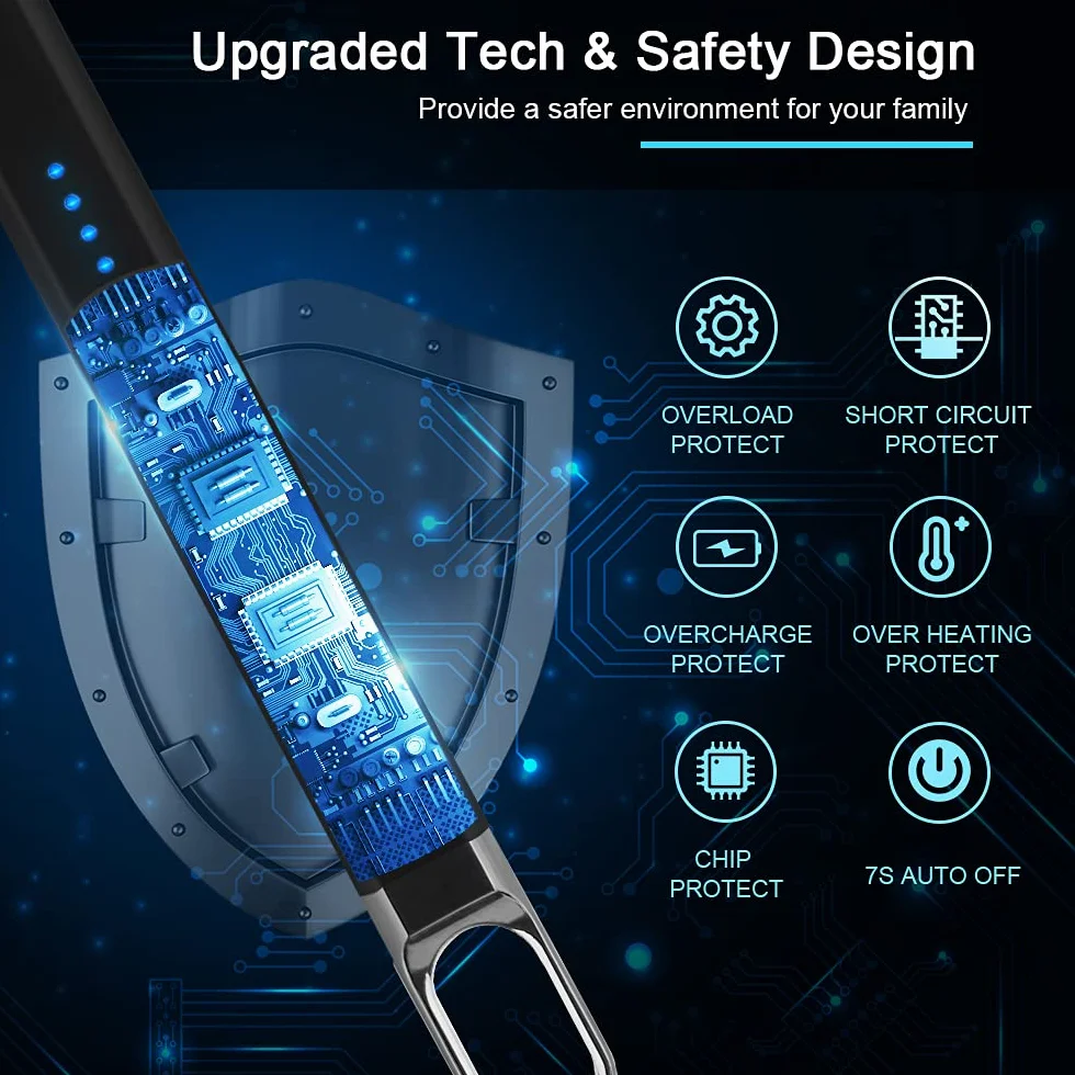 SUPRUS Zapalniczka do świec elektryczna, z łukiem świetlnym, wiatroszczelna, bezpłomieniowa, do ponownego ładowania przez USB z oświetleniem LED, na kemping, grillowanie, gotowanie (czarna + złota)