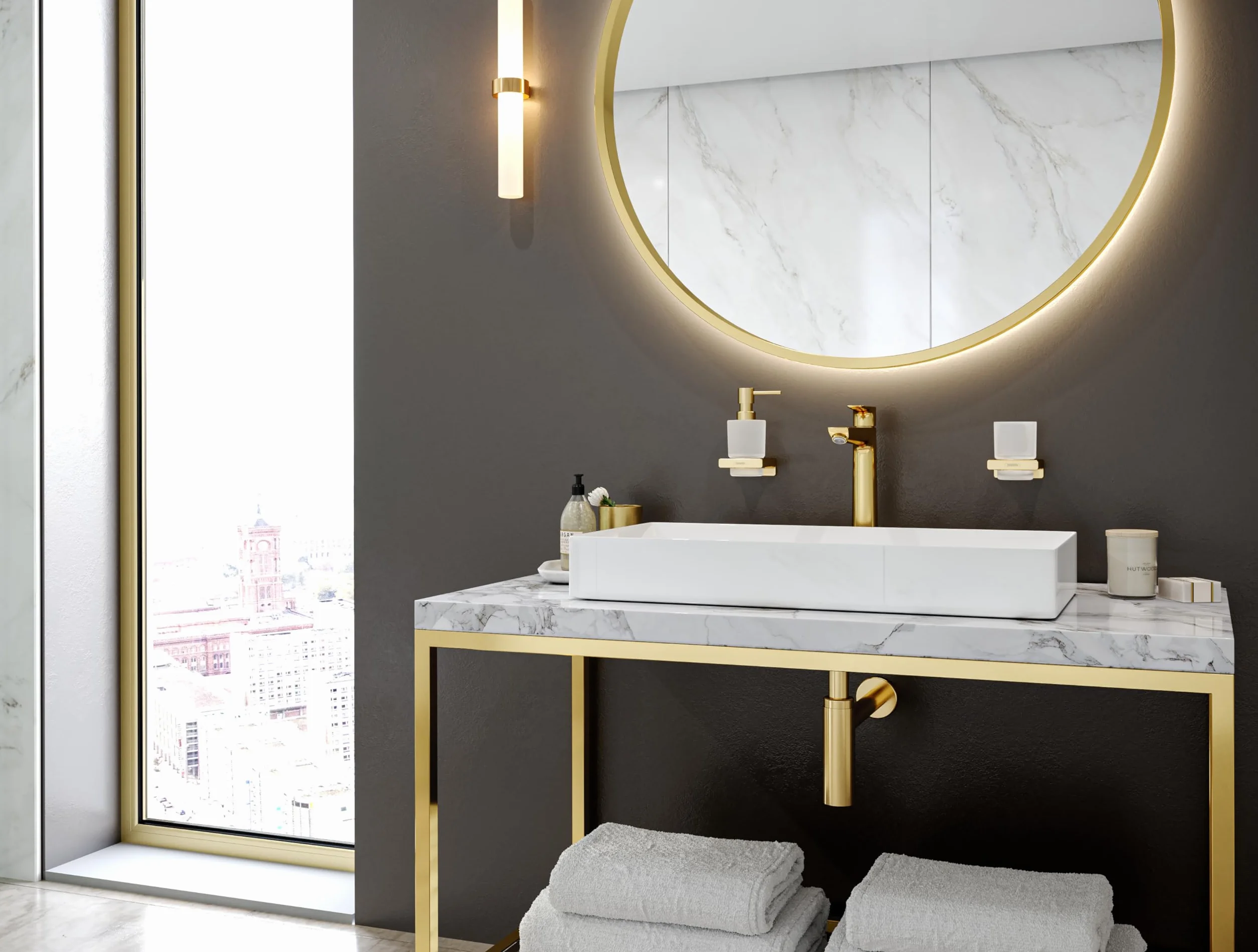 hansgrohe AddStoris Uchwyt na rolkę zapasową złoty optyczny polerowany, 41756990