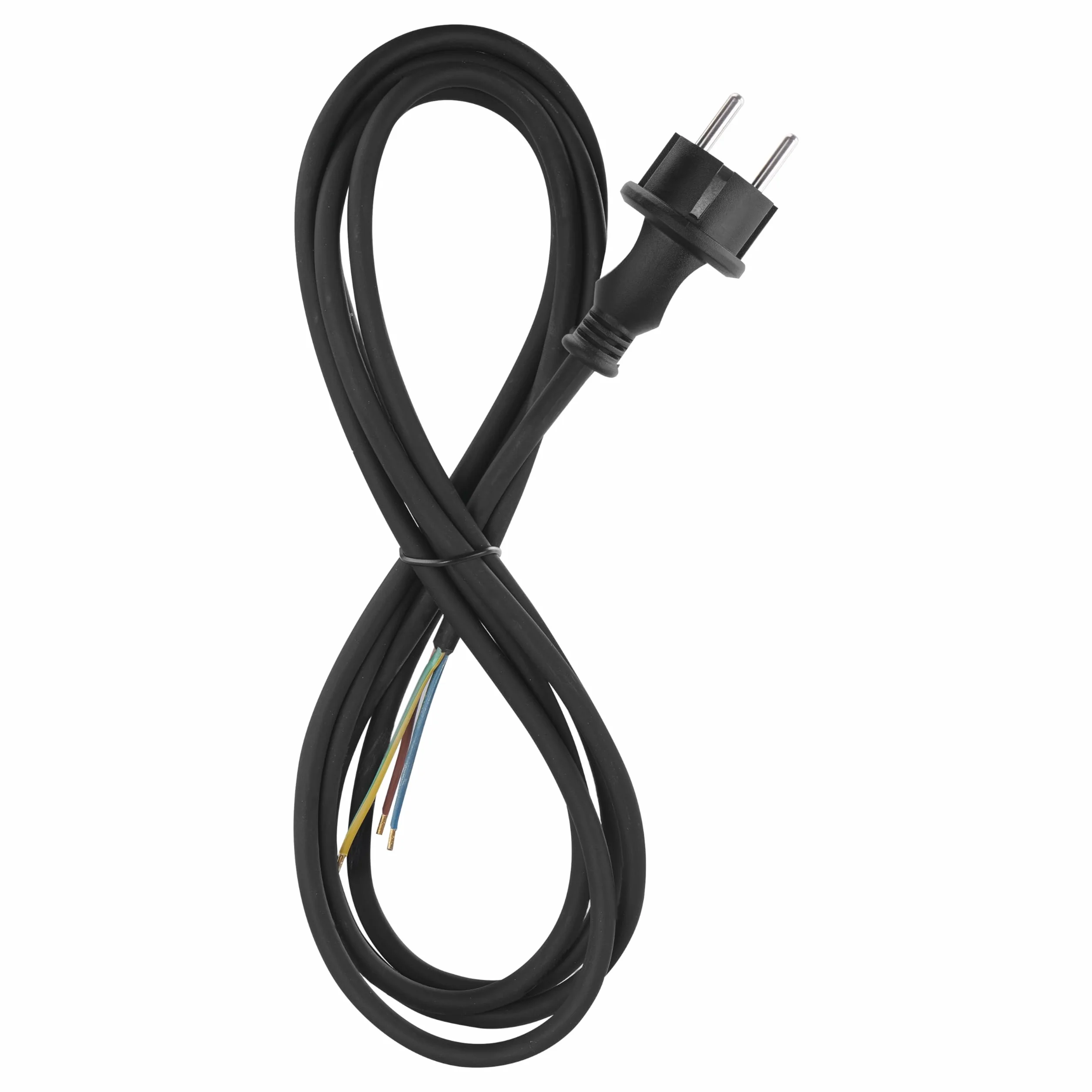 EMOS Gumowy przewód przyłączeniowy 3 m, kabel zasilający, kabel przyłączeniowy do średniego obciążenia mechanicznego, kabel połączeniowy Schuko, 3 x 1,0 mm2, guma H05RN-F/neopren, czarny