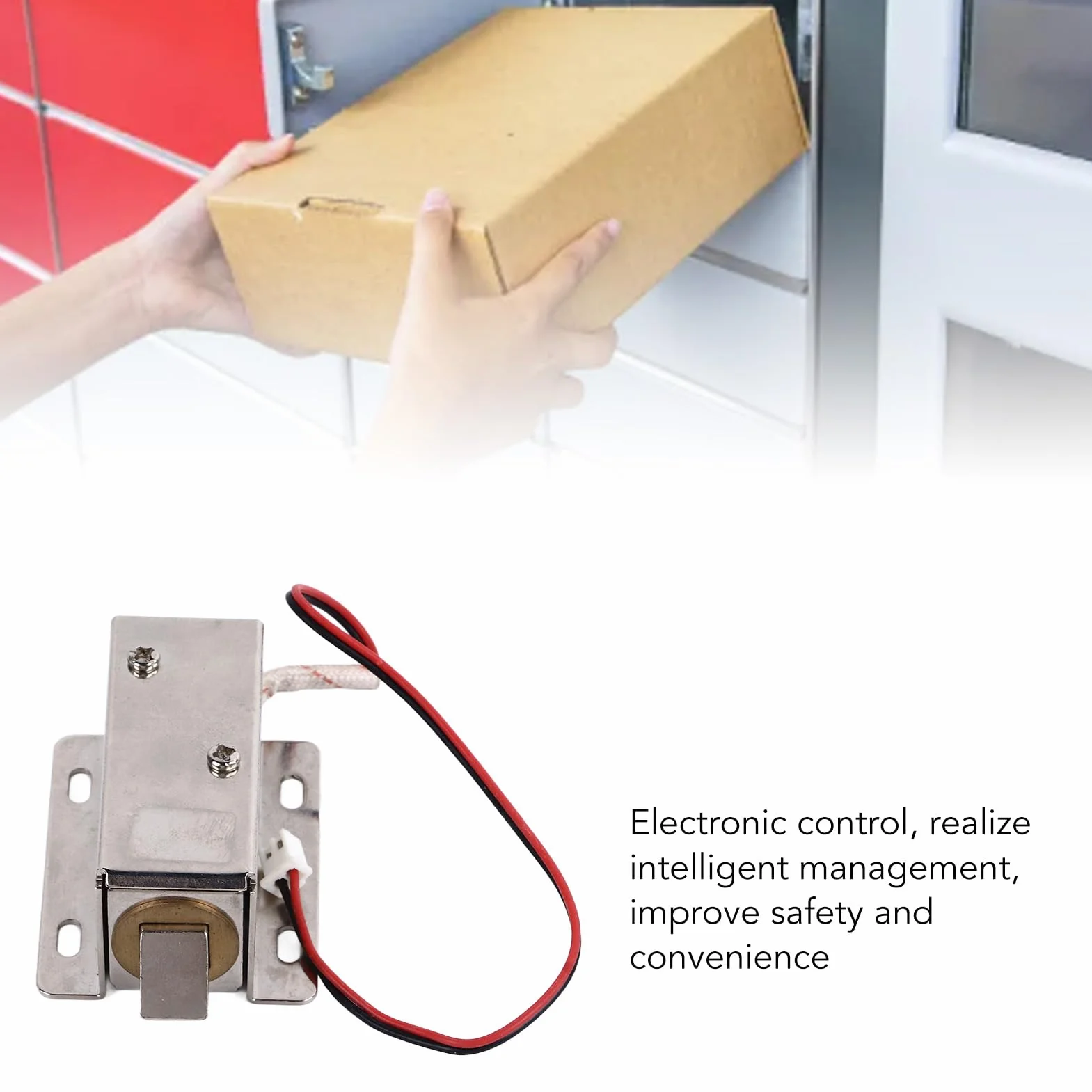 lyrlody Zamek Elektromagnetyczny, Wodoodporny Zamek do Szafek ze Sterowaniem Elektronicznym, do Systemów Kontroli Dostępu Drewnianych Drzwi Szafek i Szuflad (24V)