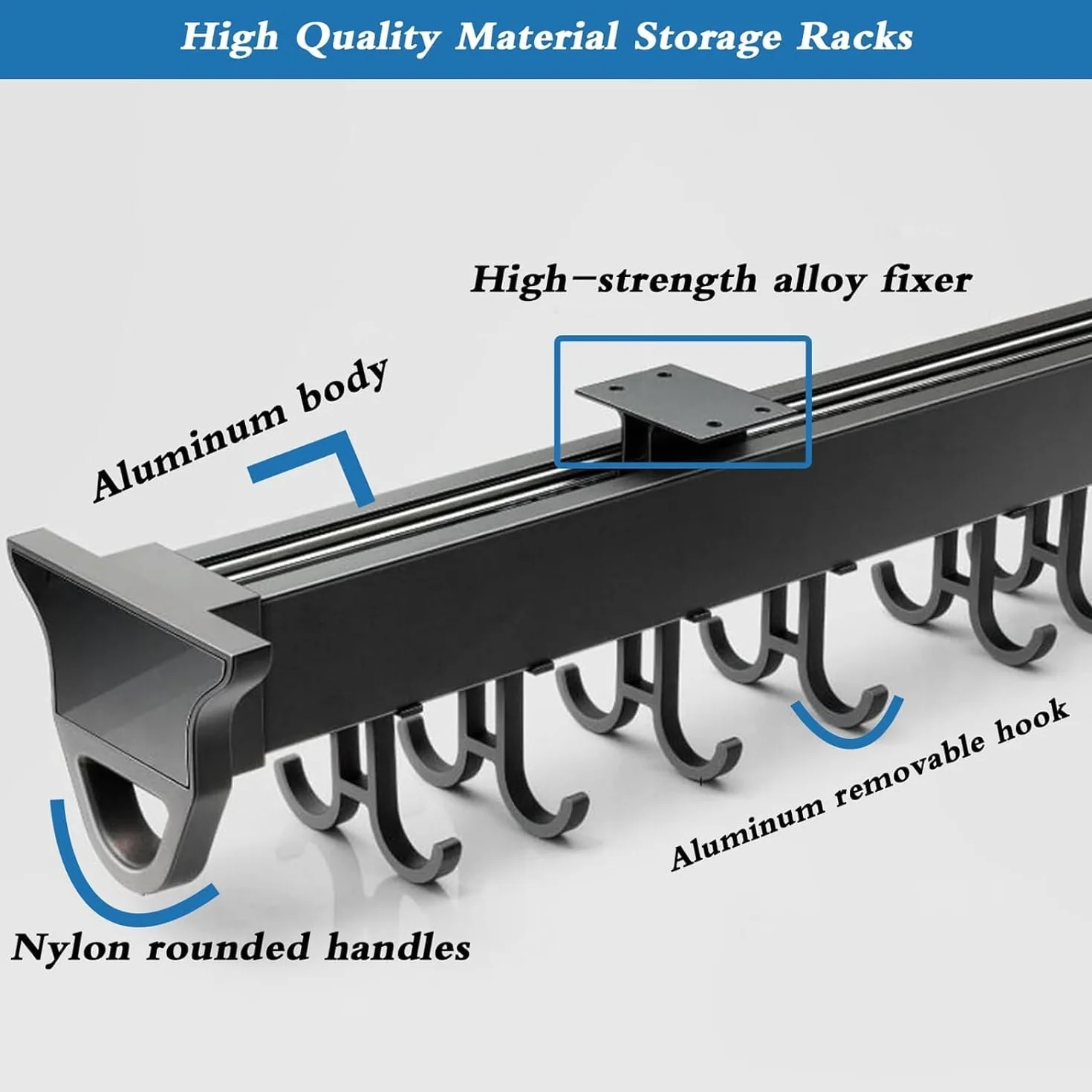 Pull Out Mop Broom Holder with Heavy Duty Hooks Pans Pots Racks for Cabinets Pull Out, Multifunctional Slide Broom and Mop Organizer